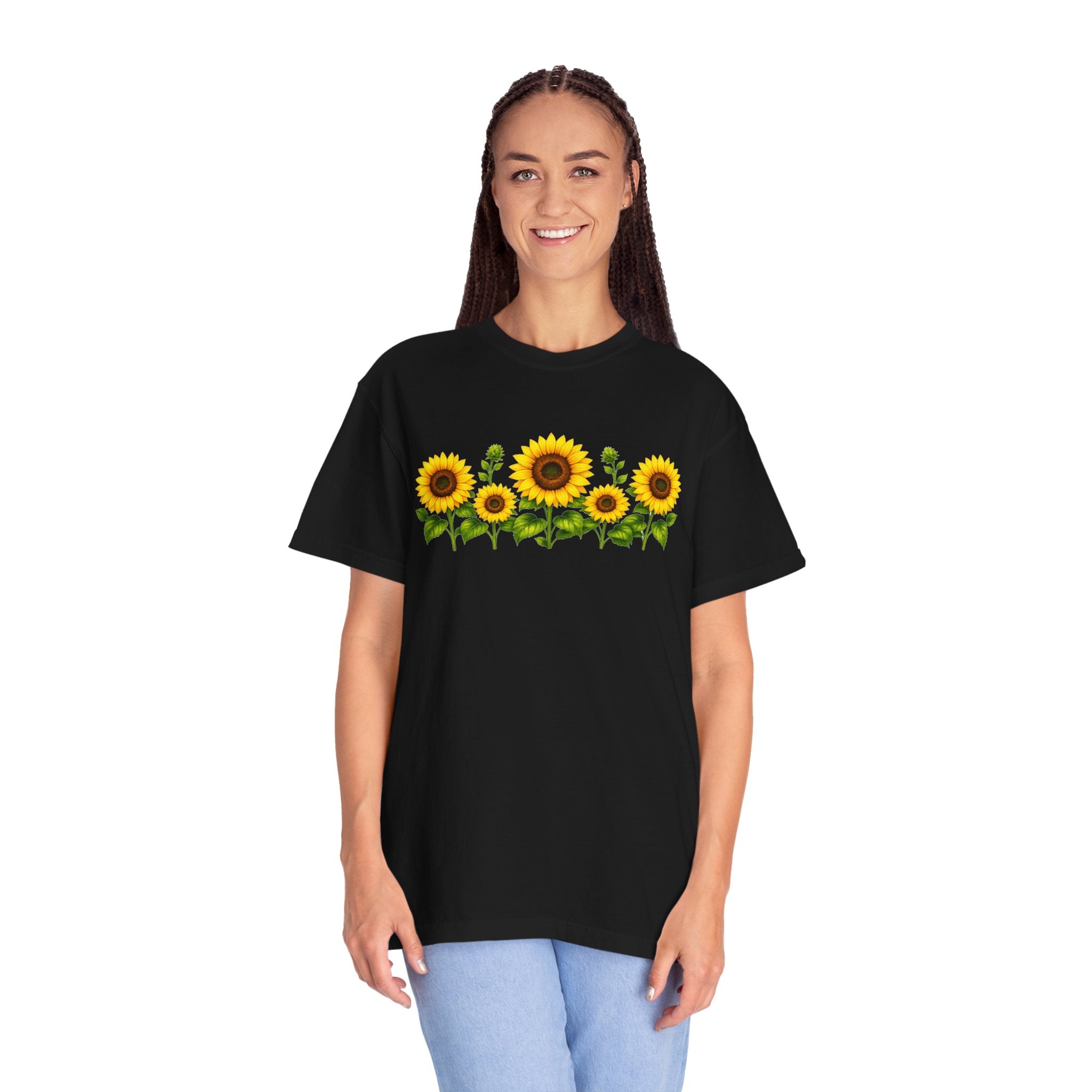 Sunflower Shirt for Women, Sunflower T-Shirt, Floral Graphic Tee, Botanical Shirt, Wildflower Tee, Comfort Colors 1717