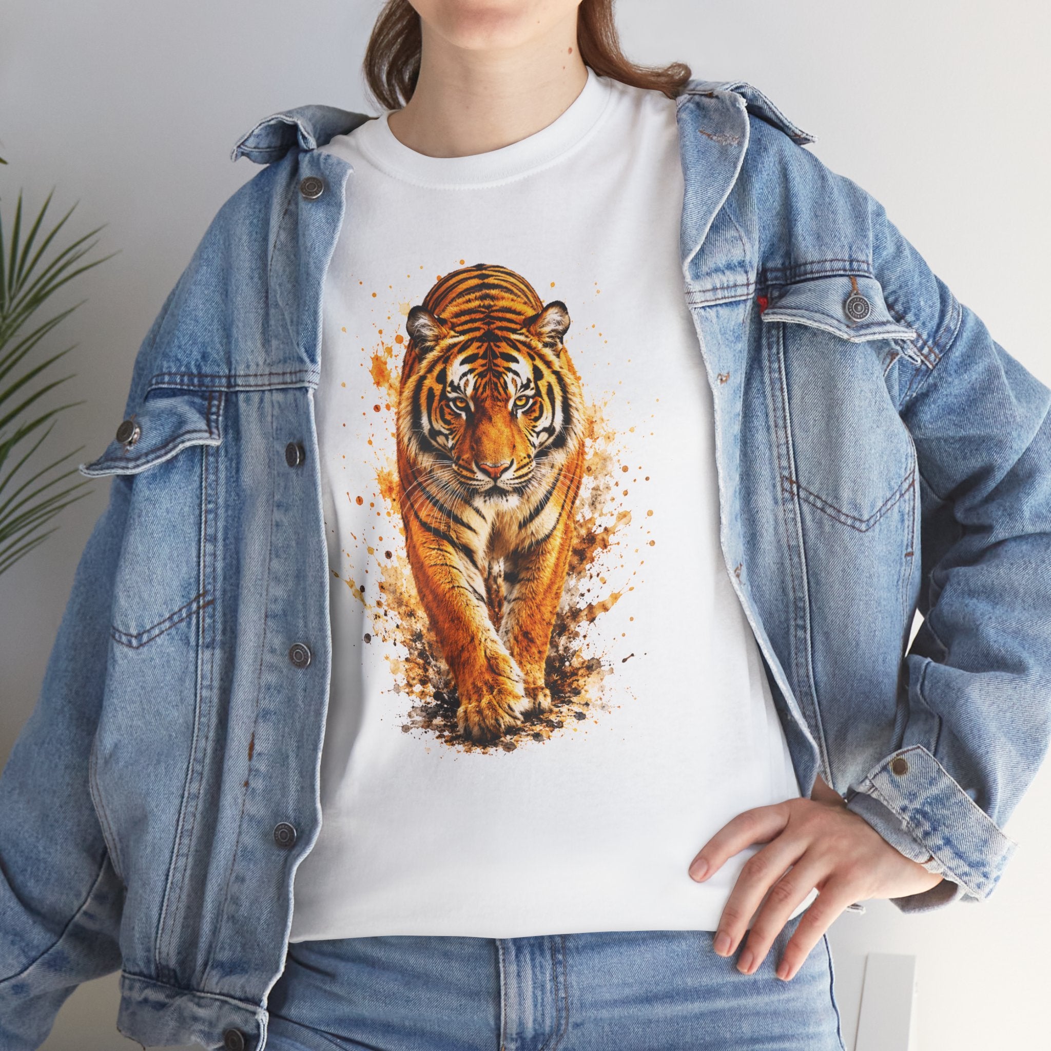 Majestic Tiger T-Shirt, Watercolor Tiger Graphic Tee, Unisex Wildlife Shirt, Tiger Lover Gift, Animal Art Tee