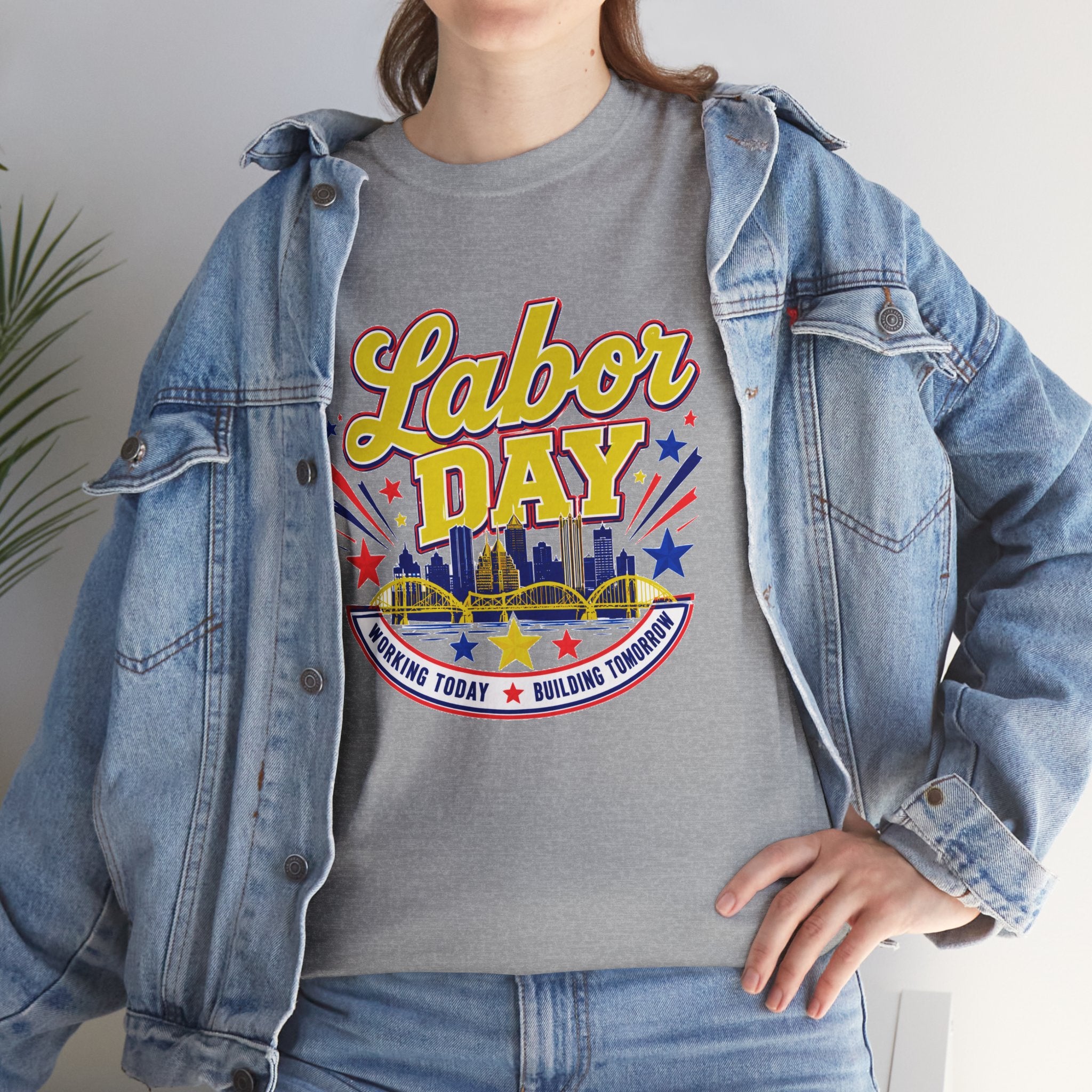 Labor Day Skyline T‑Shirt — Retro Stars & Stripes Celebration Tee