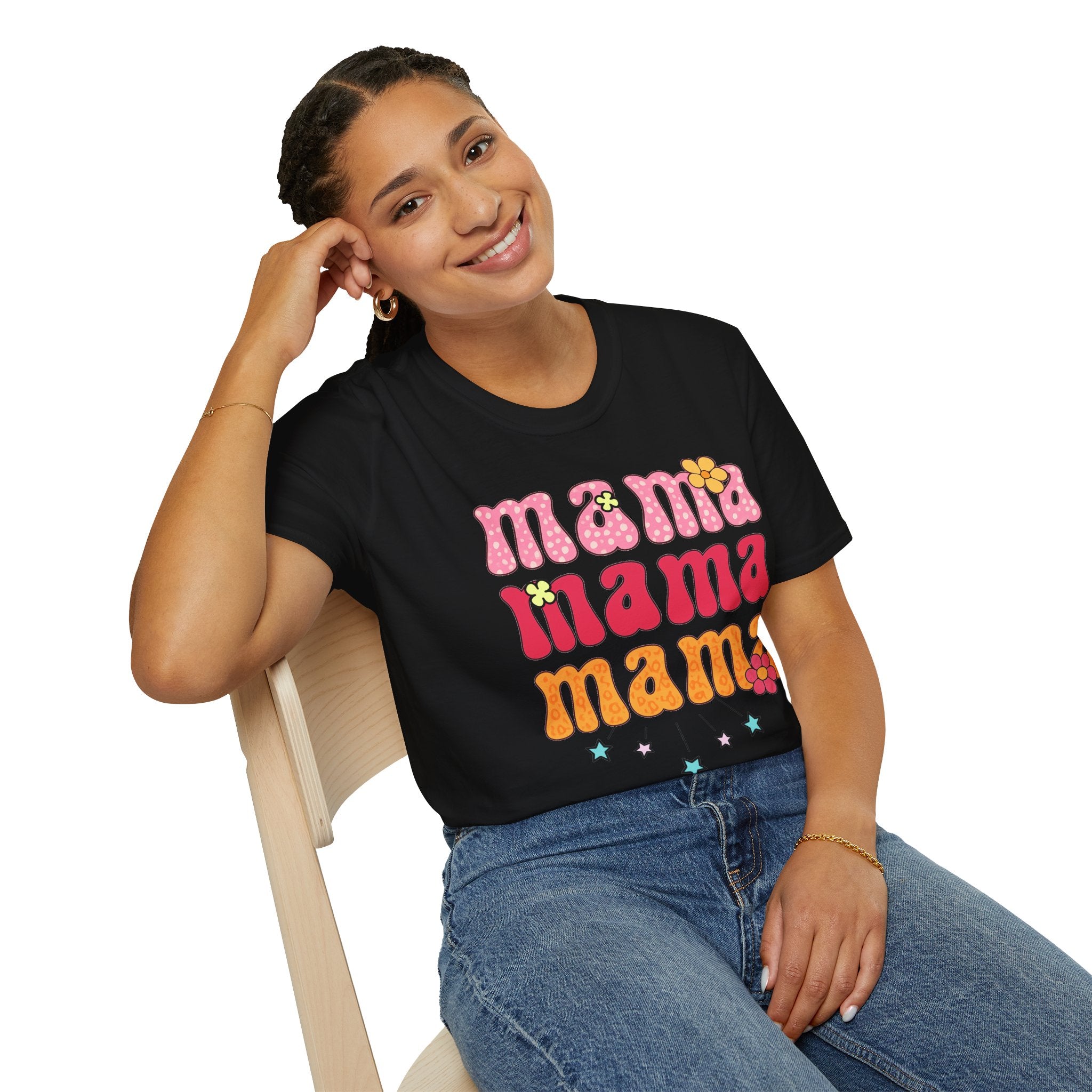 Mama Shirt, Retro Mama Tee, Cute Mom Shirt, Mother's Day Gift, Floral Mama Shirt, Trendy Mom T-Shirt