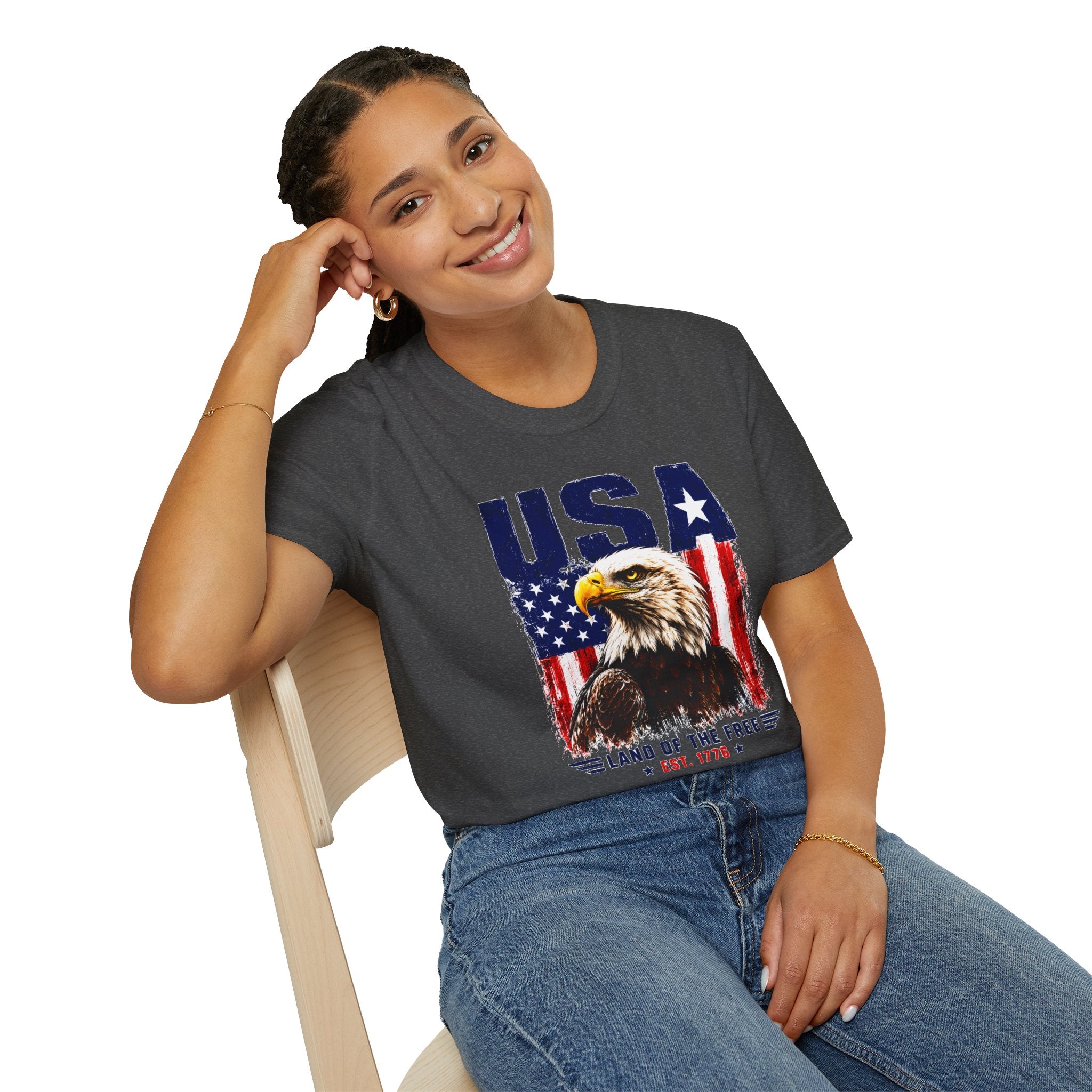 USA Eagle T-Shirt — Patriotic American Flag Graphic Tee (Land of the Free)