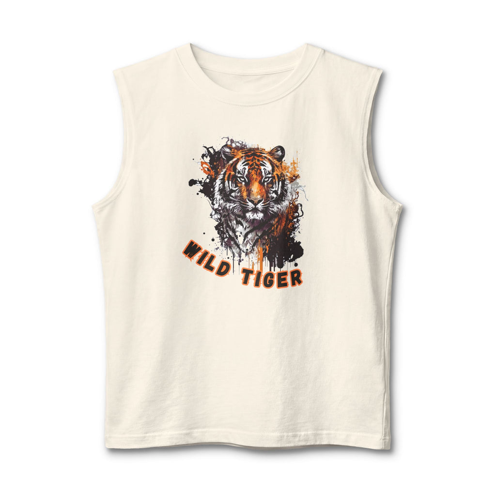 Wild Tiger Muscle Tank, Tiger Head Graphic Tank Top, Men's Tiger Shirt, Unisex Tiger Tank, Streetwear Tiger Tee