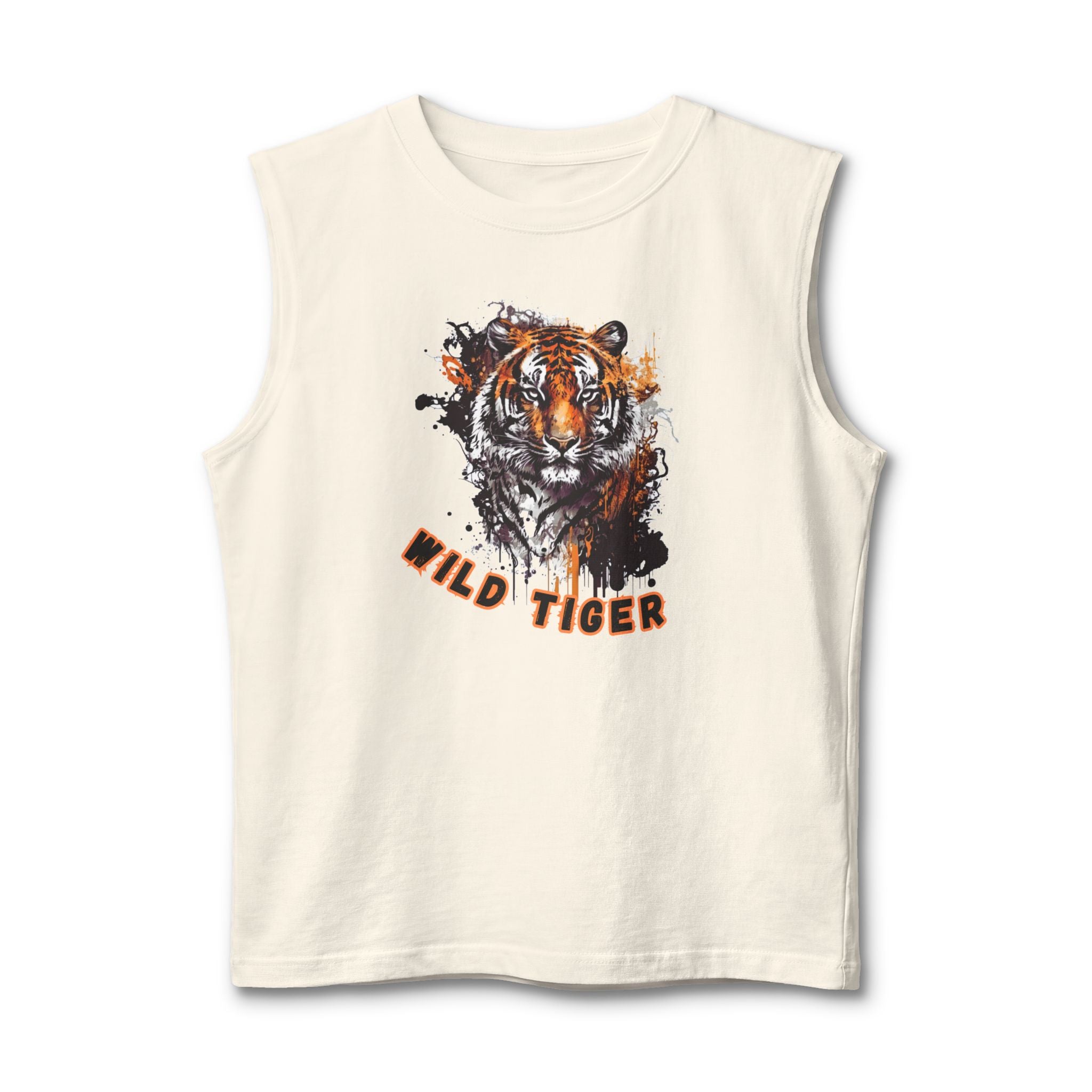 Wild Tiger Muscle Tank, Tiger Head Graphic Tank Top, Men's Tiger Shirt, Unisex Tiger Tank, Streetwear Tiger Tee