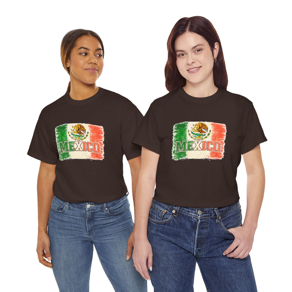 Mexico Flag Vintage T-Shirt — Distressed Mexican Emblem Tee