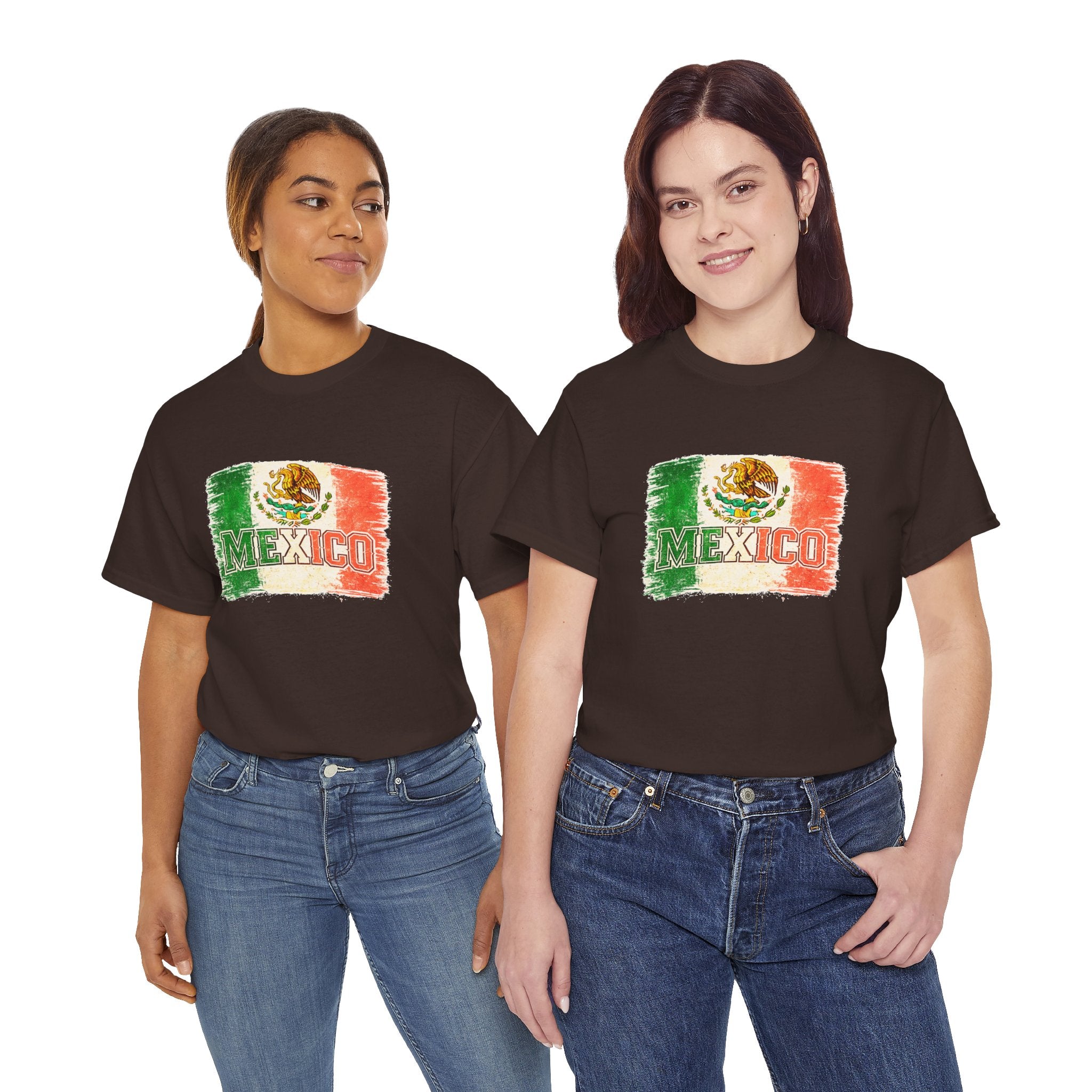 Mexico Flag Vintage T-Shirt — Distressed Mexican Emblem Tee