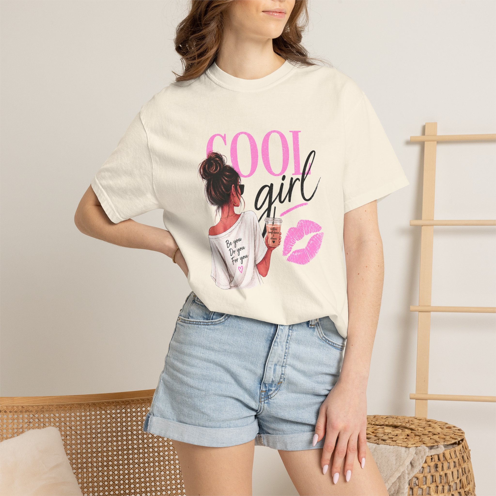 Cool Girl Graphic T‑Shirt — Pink Lip Print Casual Tee