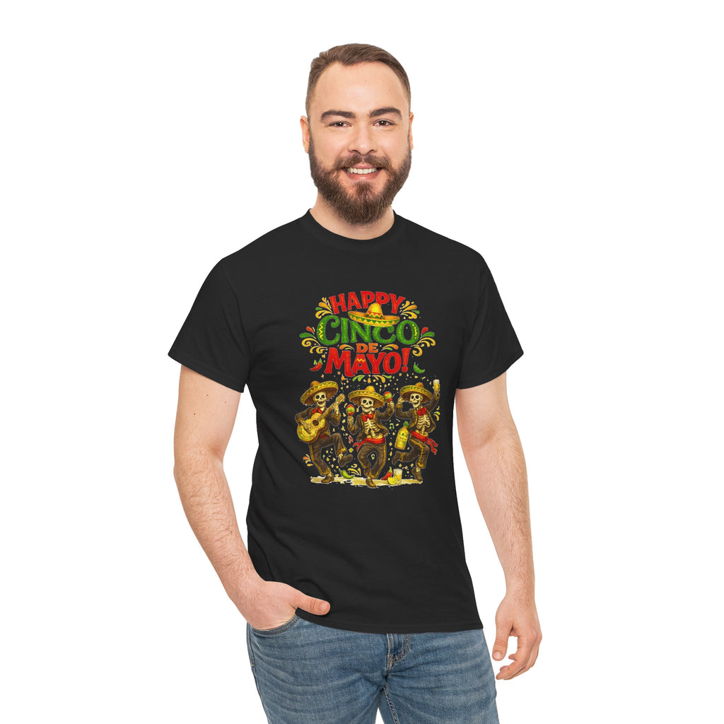 Cinco De Mayo Shirt, Happy Cinco De Mayo Tee, Dancing Skeleton Fiesta Shirt, Funny Mexican Party T-Shirt