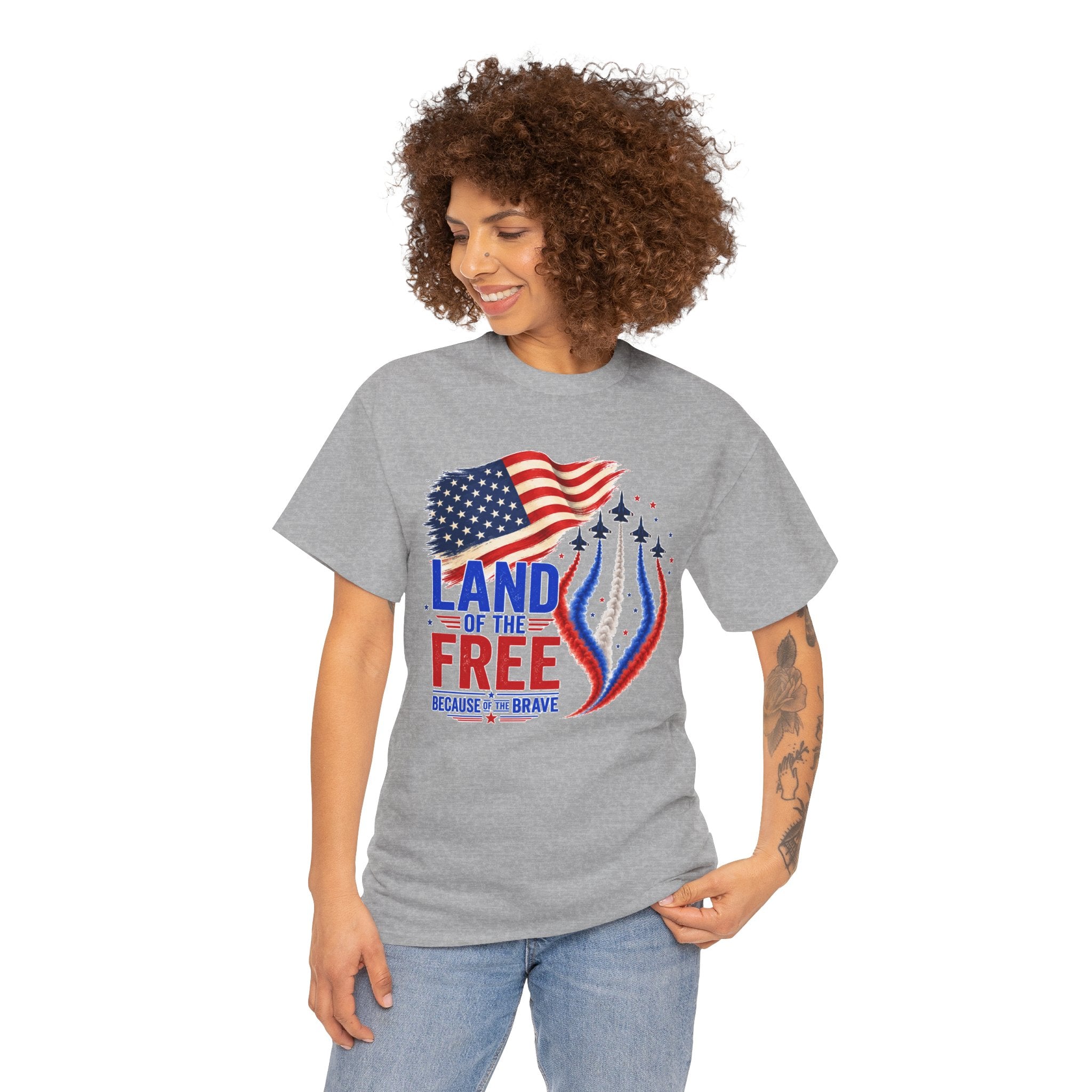 Land of the Free Because of the Brave Shirt, Patriotic 4th of July T-Shirt, USA Flag Tee, American Pride Shirt, Independence Day Gift