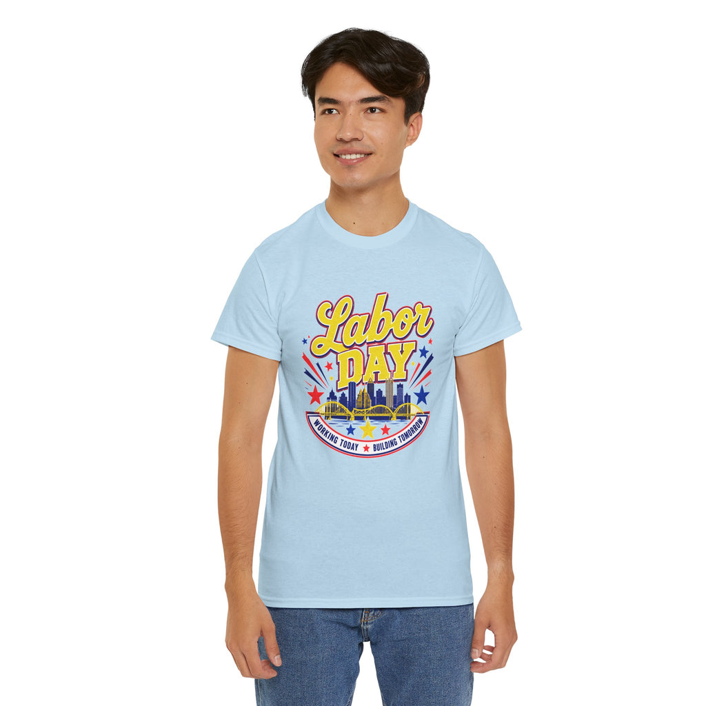 Labor Day Skyline T‑Shirt — Retro Stars & Stripes Celebration Tee