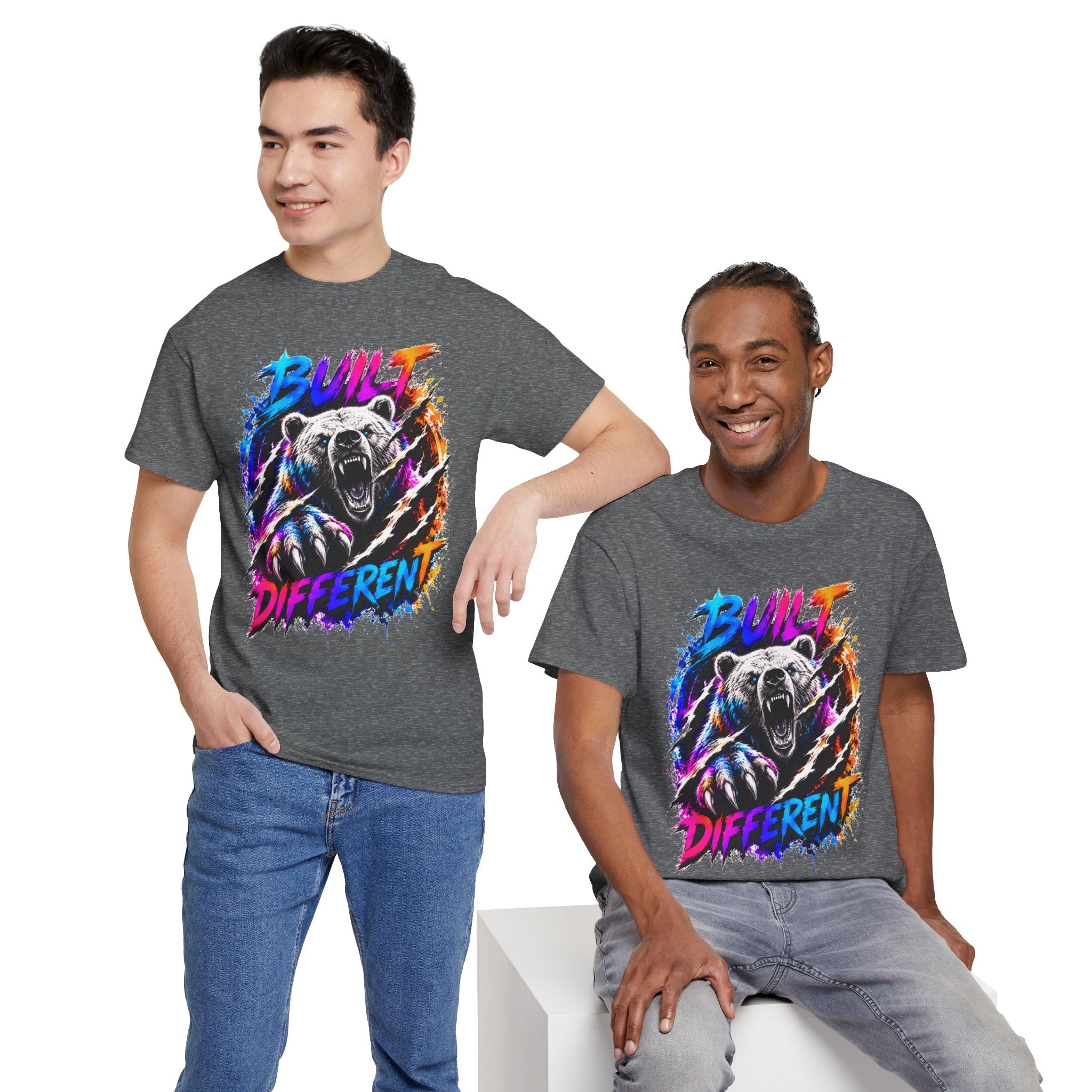 Built Different Bear T-Shirt — Bold Retro Grunge Graphic Tee