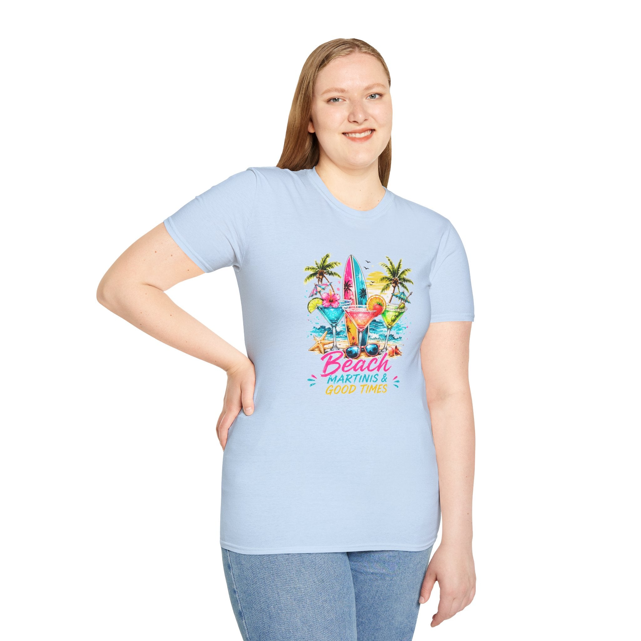 Beach Cocktails T-Shirt, Tropical Summer Shirt, Beach Martini Tee, Coastal Vacation Shirt, Summer Graphic Tee