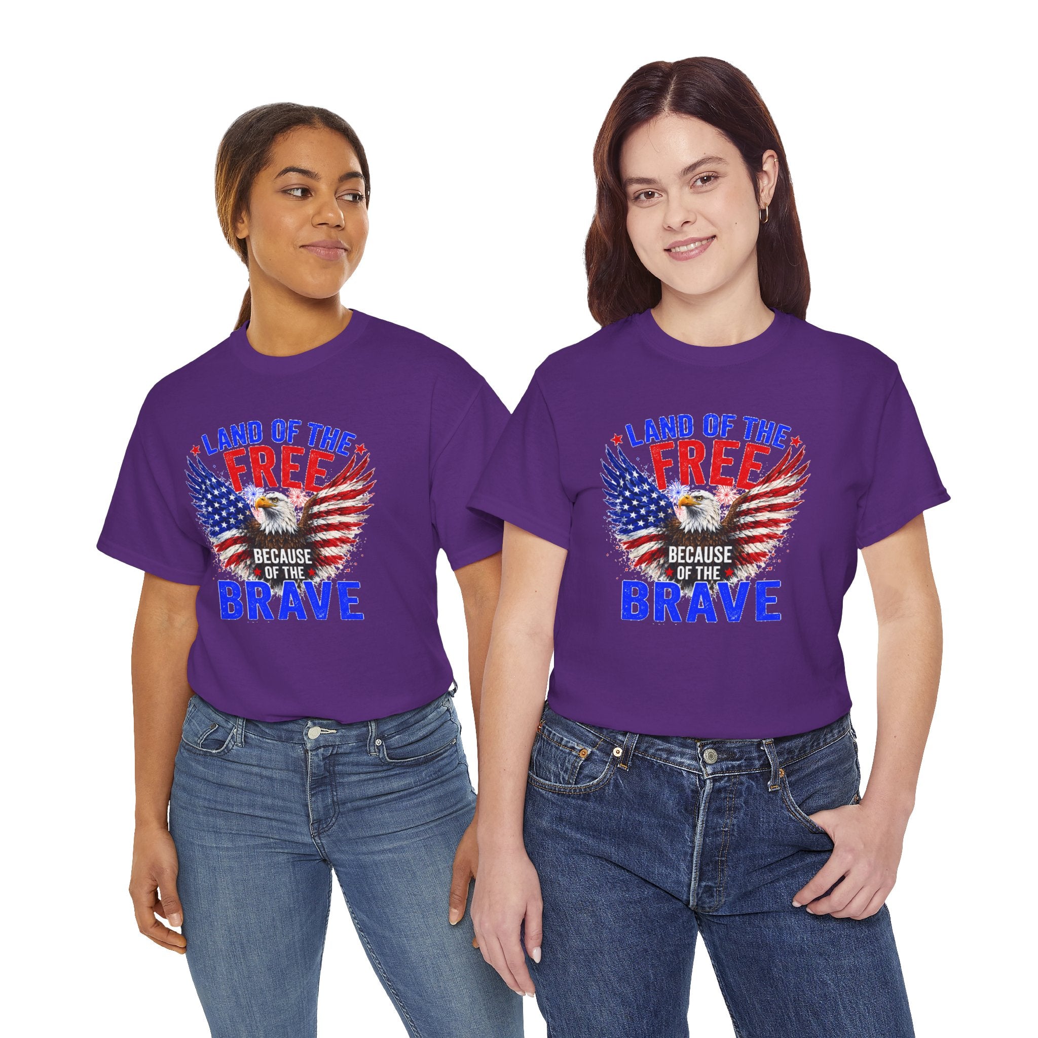 Land of the Free Because of the Brave Shirt, Patriotic Eagle T-Shirt, American Flag Tee, 4th of July Shirt, Veteran Gift, USA Pride Tee