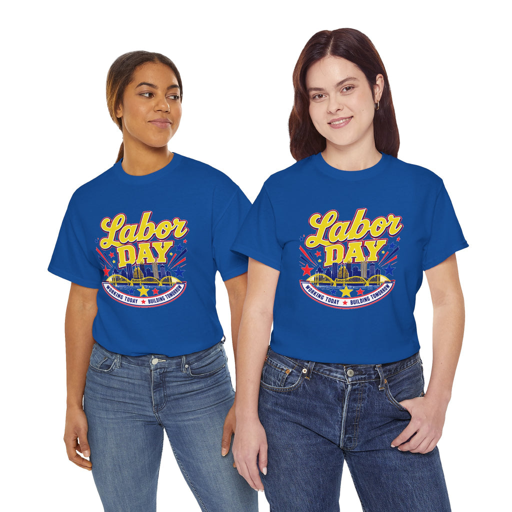 Labor Day Skyline T‑Shirt — Retro Stars & Stripes Celebration Tee
