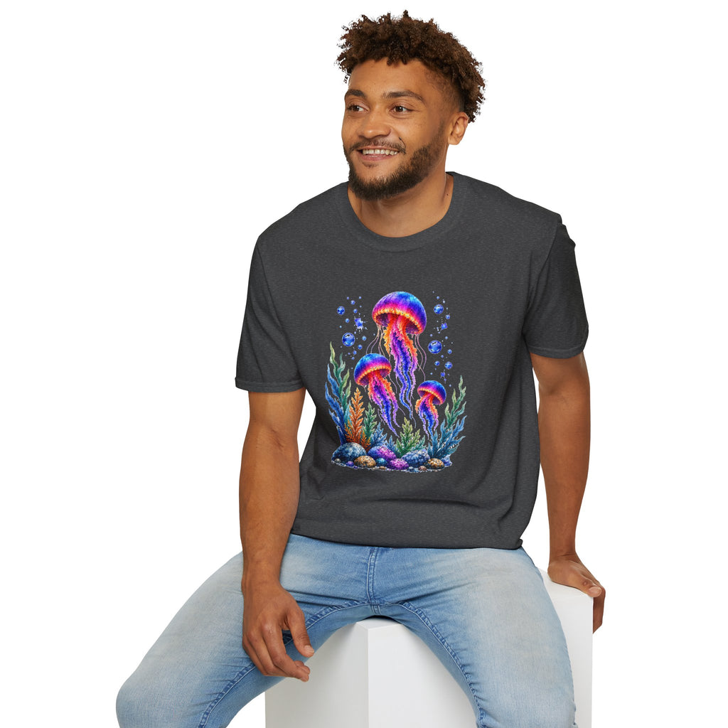 Colorful Jellyfish T-Shirt | Ocean Life Graphic Tee | Neon Sea Creature Shirt | Marine Life Gift | Beach Lover Unisex Tee