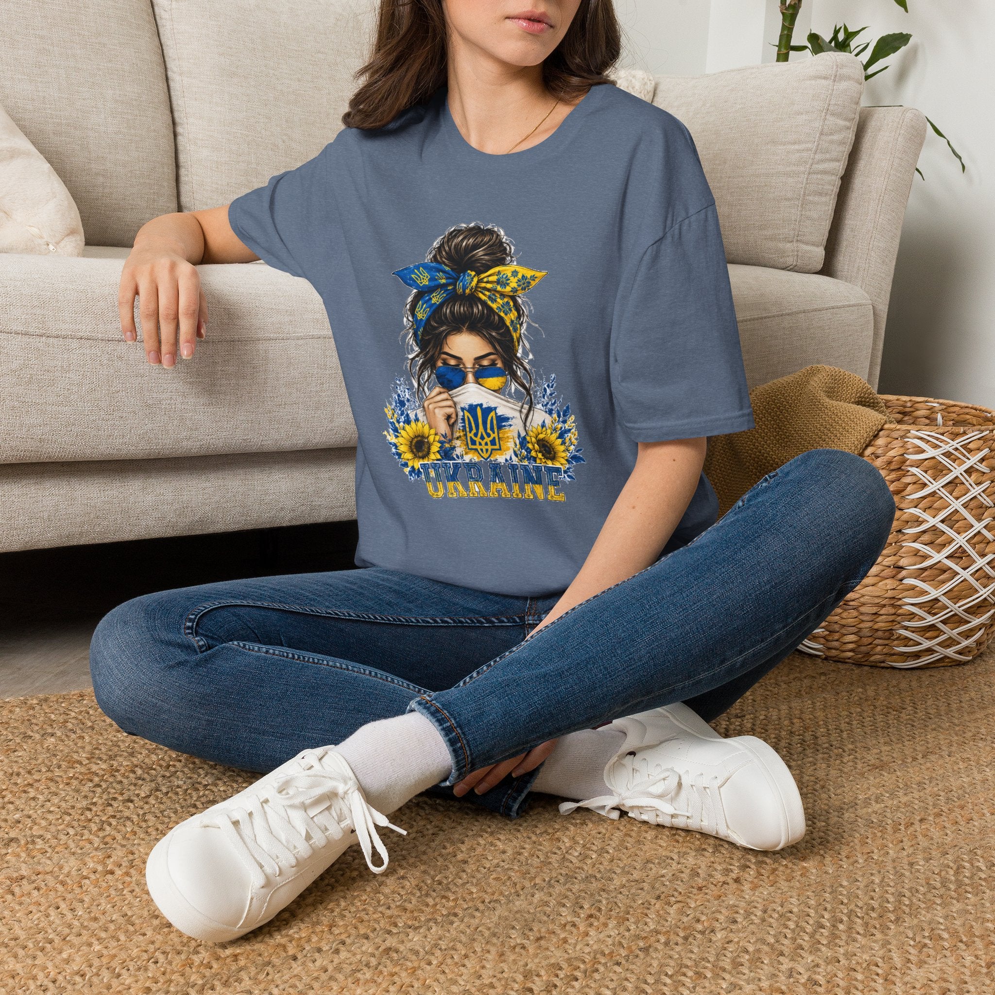 Ukraine Sunflower Bandana T-Shirt — Stylish Patriotic Graphic Tee