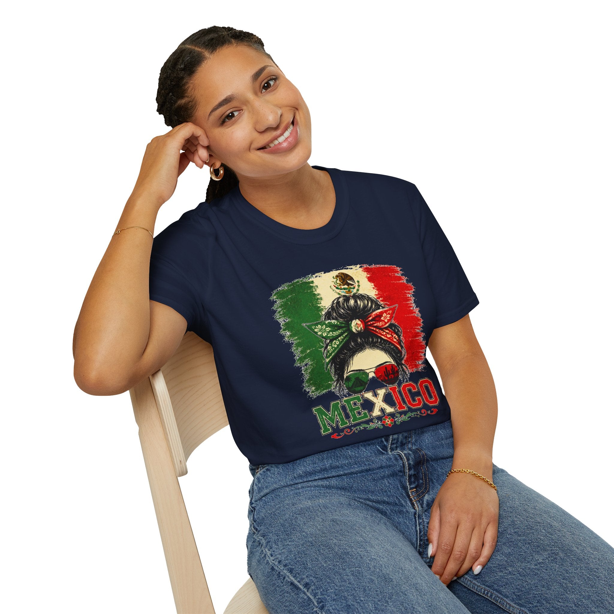 Mexico Messy Bun T-Shirt, Mexican Pride Shirt, Mexico Flag Graphic Tee, Cinco De Mayo Shirt, Latina Gift for Women