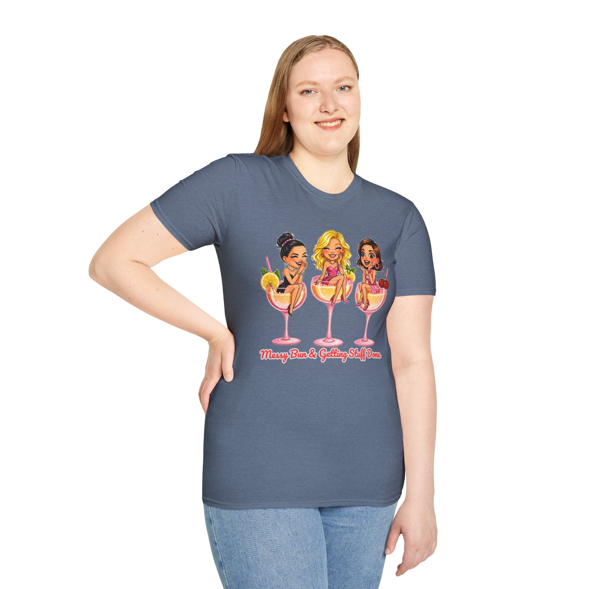 Messy Bun Getting Stuff Done Shirt Funny Mom Life Tee Cute Girls Cocktail Graphic T Shirt