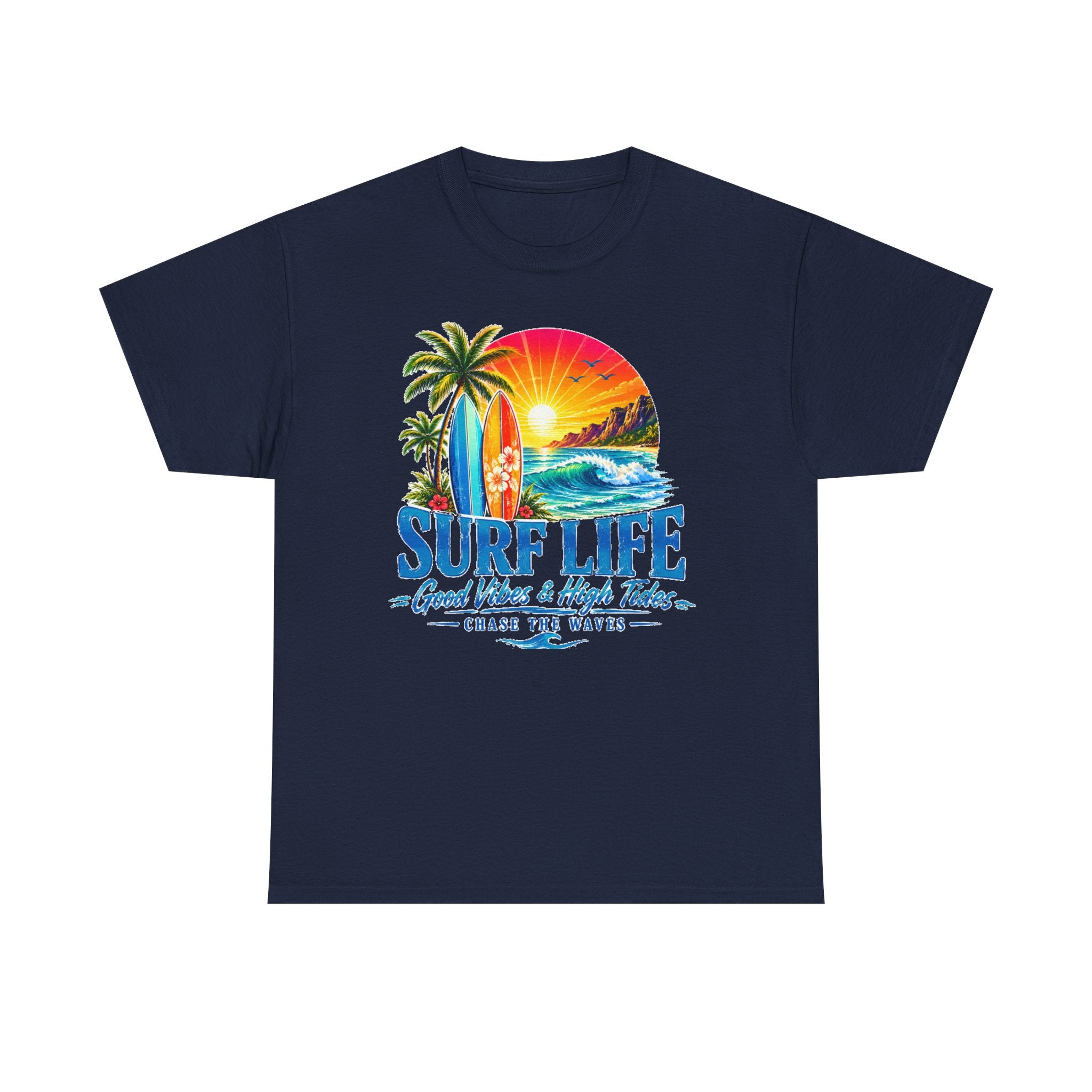 Surf Life T-Shirt | Vintage Beach Sunset Tee | Coastal Graphic Shirt | Surfing Lover Gift | Ocean Vacation Unisex Tee