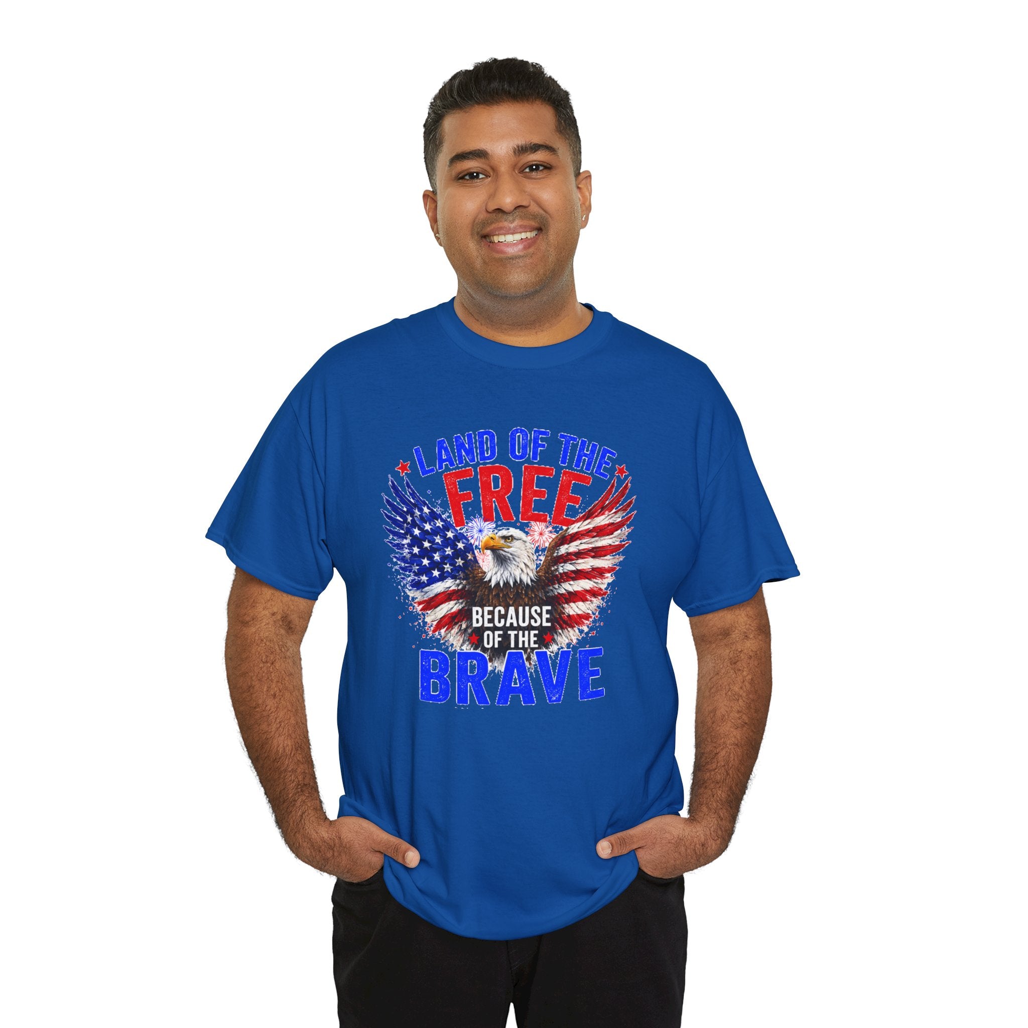 Land of the Free Because of the Brave Shirt, Patriotic Eagle T-Shirt, American Flag Tee, 4th of July Shirt, Veteran Gift, USA Pride Tee