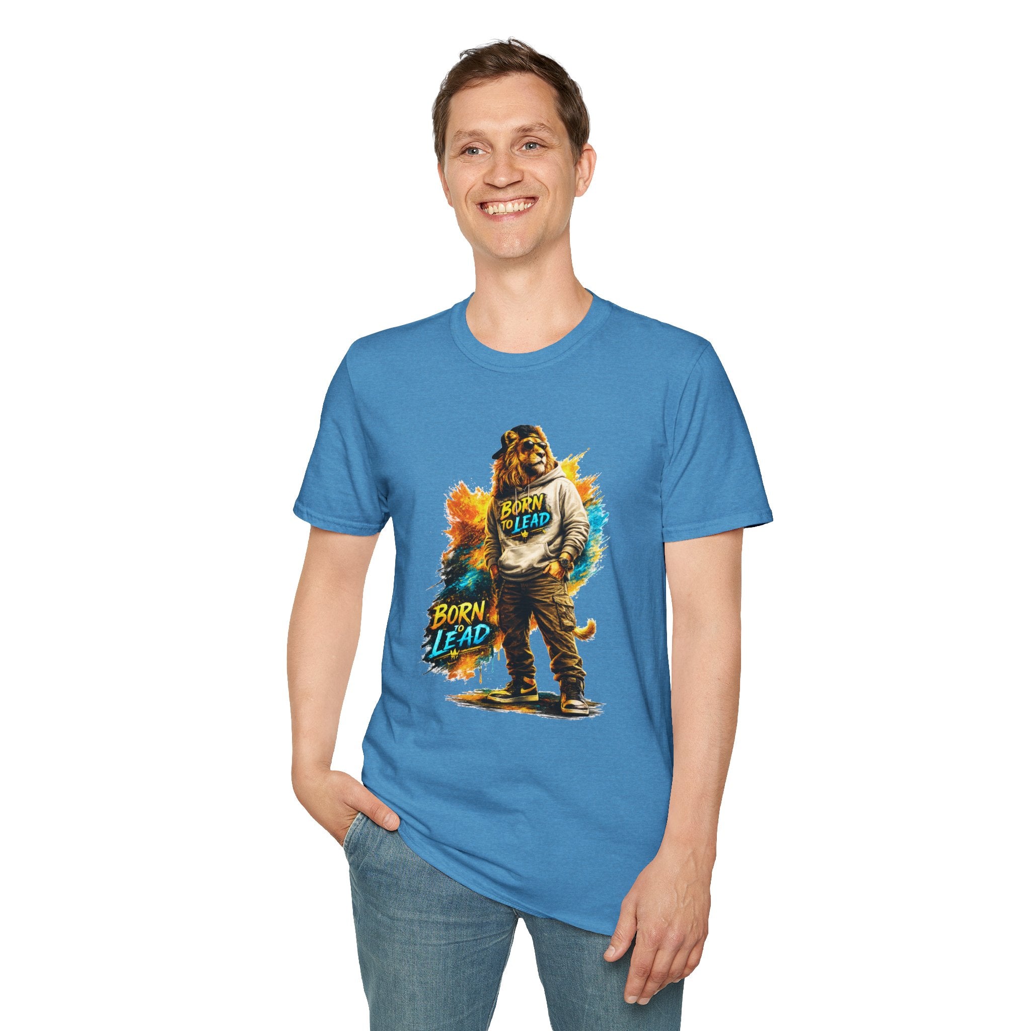 Lion 'Born to Lead' Graphic T‑Shirt — Inspirational Animal Leadership Tee