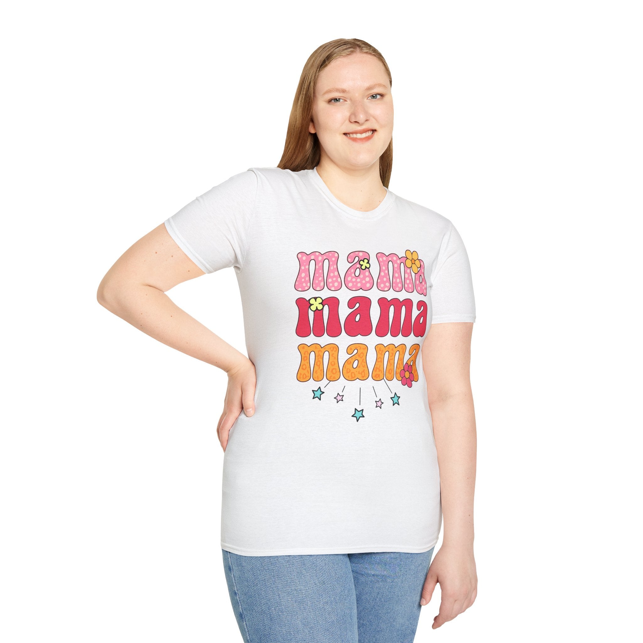Mama Shirt, Retro Mama Tee, Cute Mom Shirt, Mother's Day Gift, Floral Mama Shirt, Trendy Mom T-Shirt
