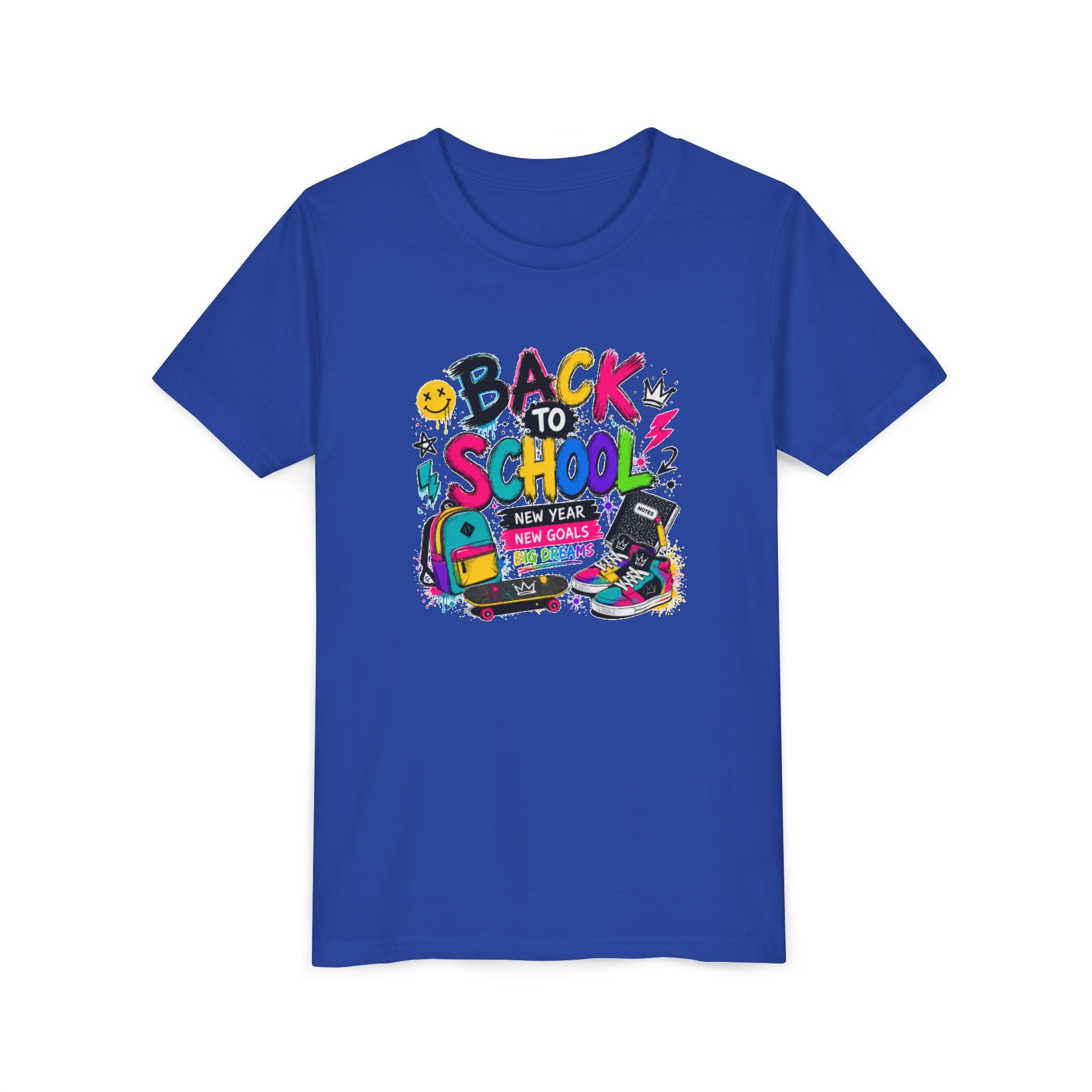 Back to School Youth T-Shirt | First Day of School Shirt | Backpack Sneakers Graphic Tee | Boys Girls School Tee | Student Gift