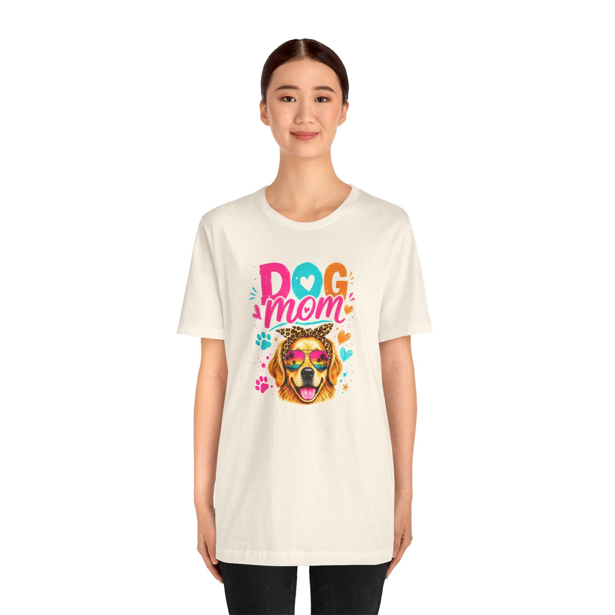 Dog Mom T-Shirt | Golden Retriever Shirt | Funny Dog Mom Gift | Colorful Retro Dog Lover Tee | Unisex Graphic T-Shirt
