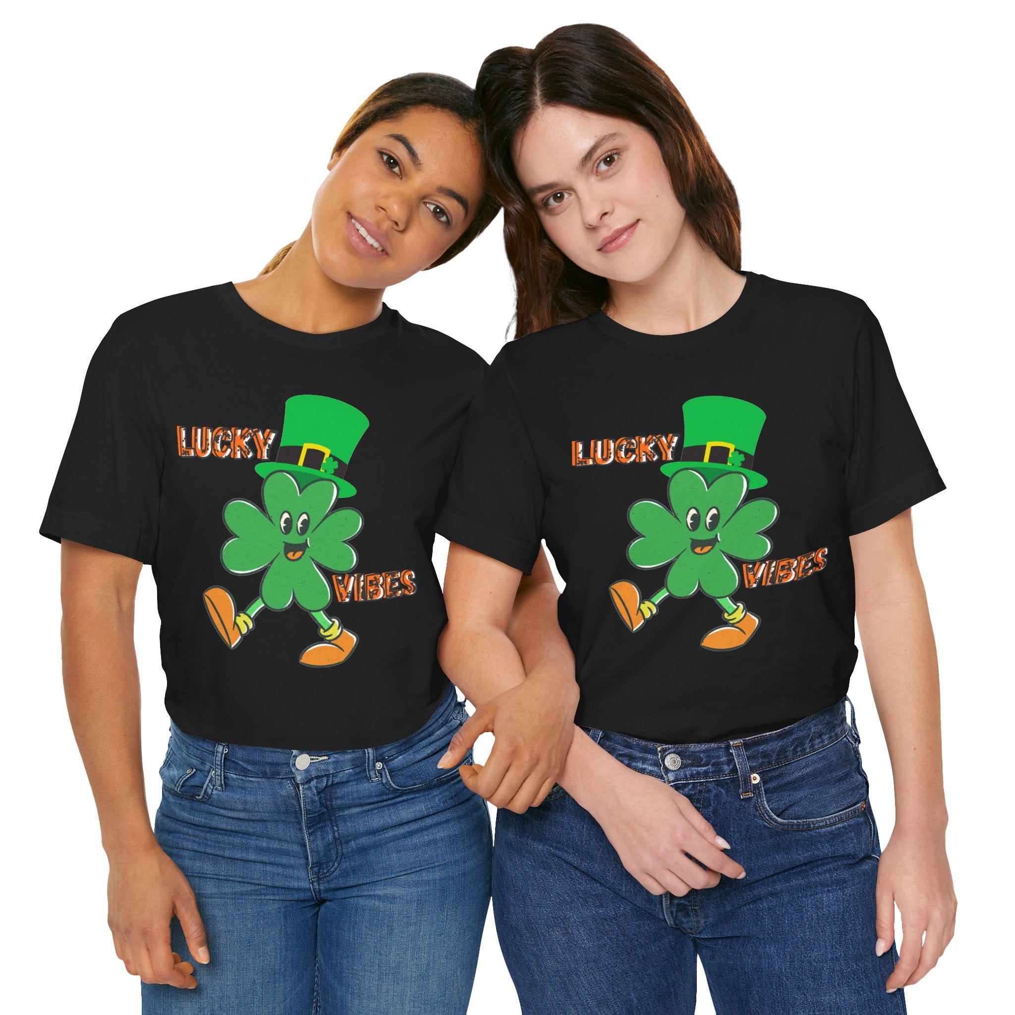 Lucky Vibes Saint Patrick's Day T-Shirt — Walking Shamrock Graphic Tee