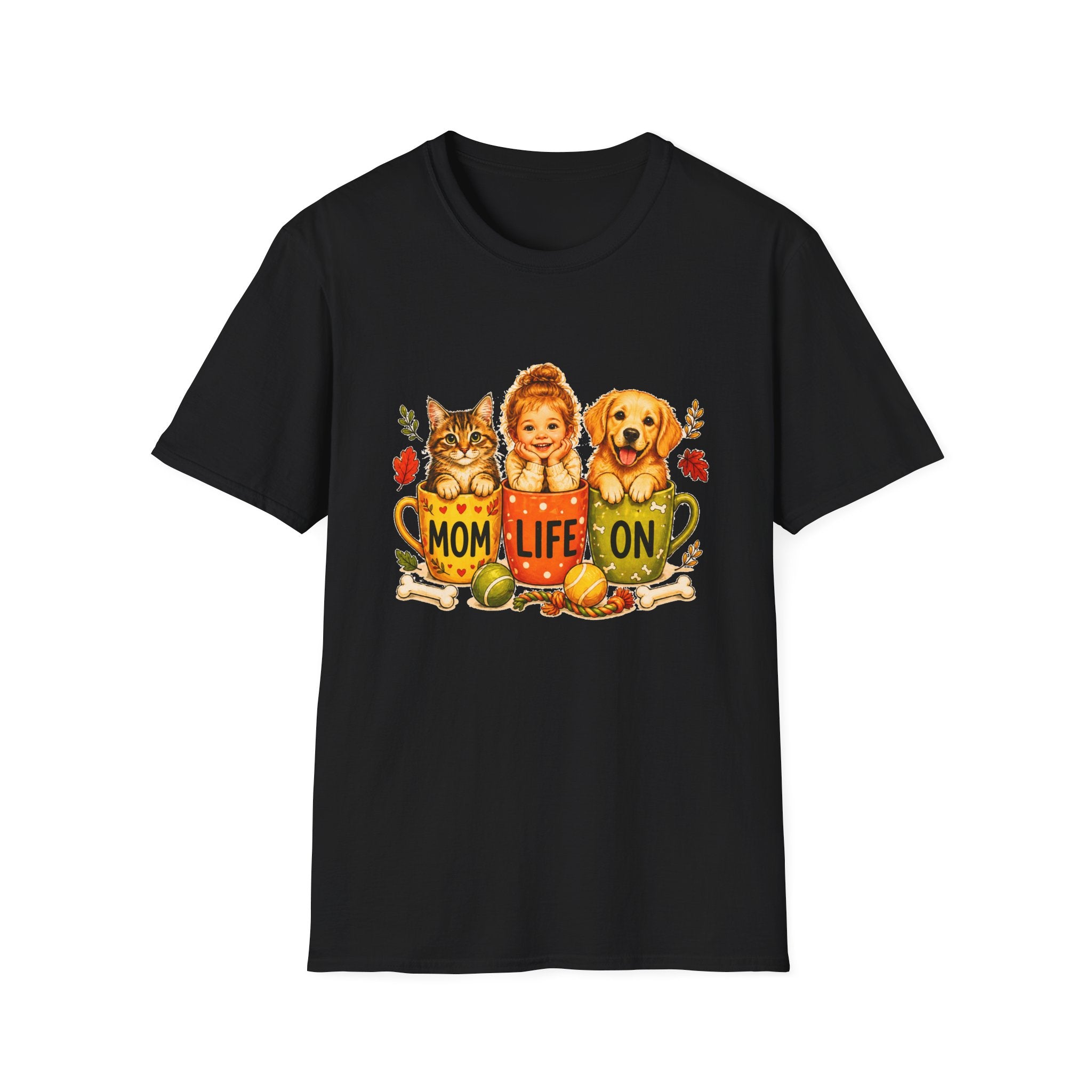 Mom Life Shirt, Dog Cat Mom T-Shirt, Cute Mom Graphic Tee, Pet Lover Shirt, Funny Mom Life Tee, Gift for Mom