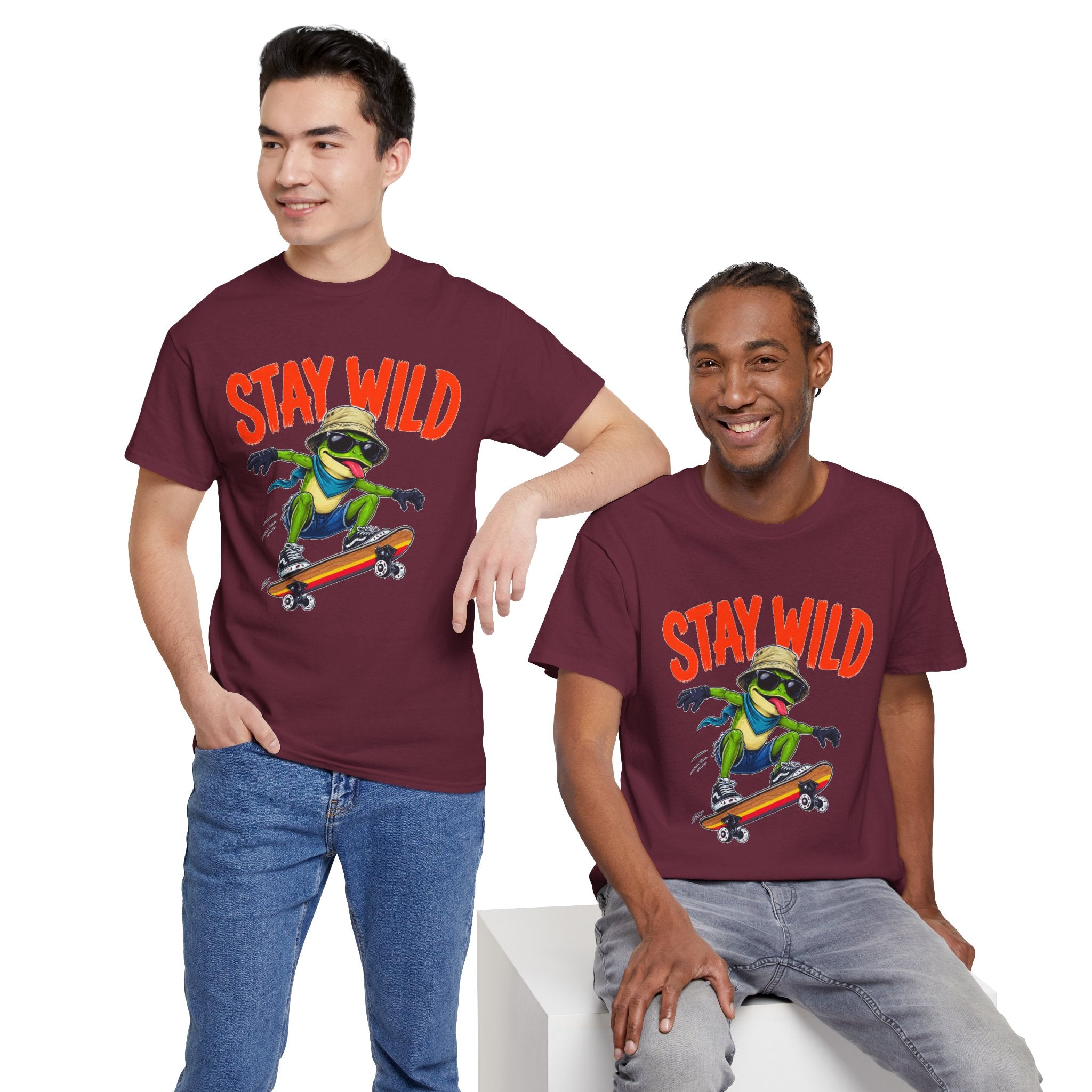 Stay Wild Frog Skateboard Shirt, Funny Frog T-Shirt, Skater Graphic Tee, Retro Frog Shirt, Cool Unisex Streetwear Tee