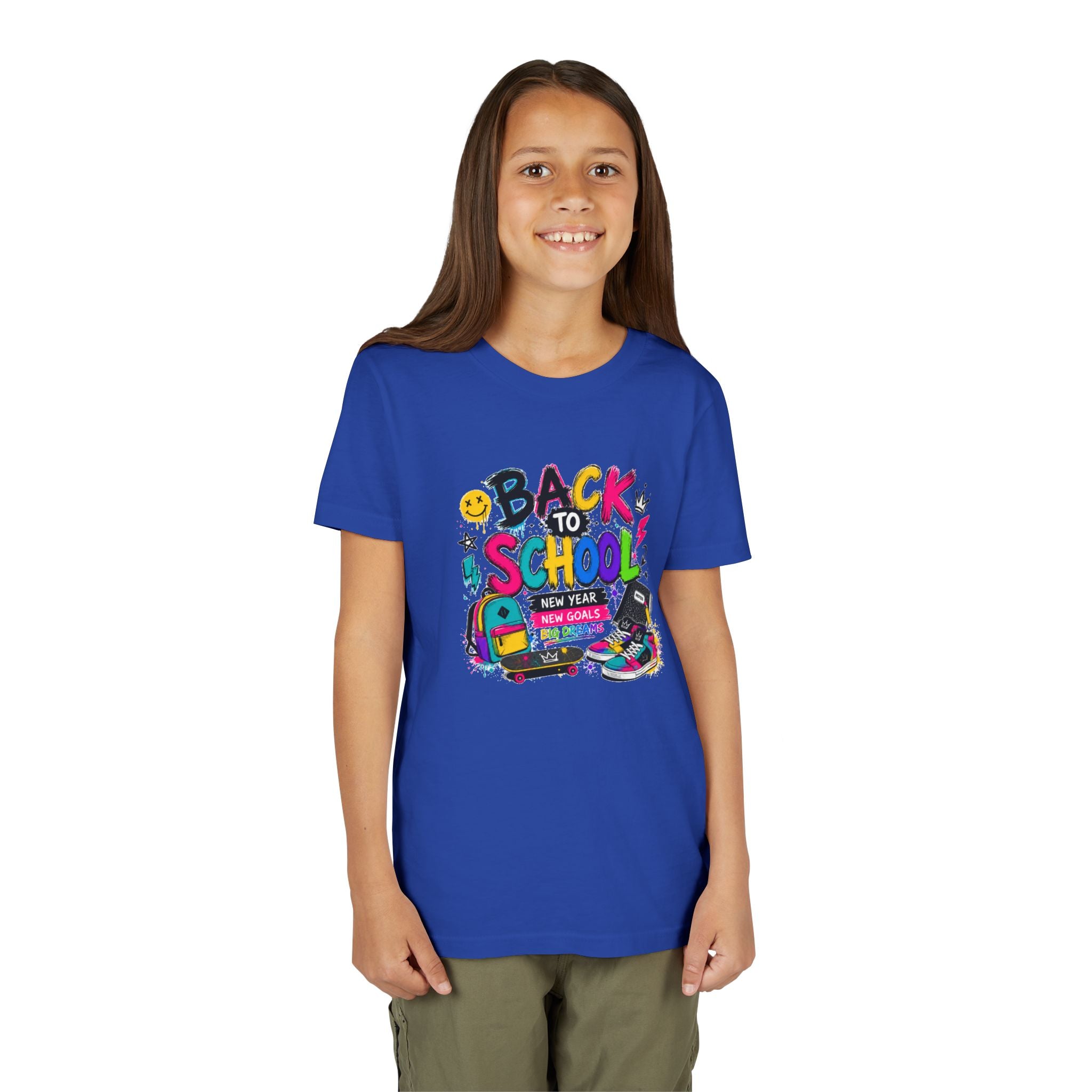 Back to School Youth T-Shirt | First Day of School Shirt | Backpack Sneakers Graphic Tee | Boys Girls School Tee | Student Gift