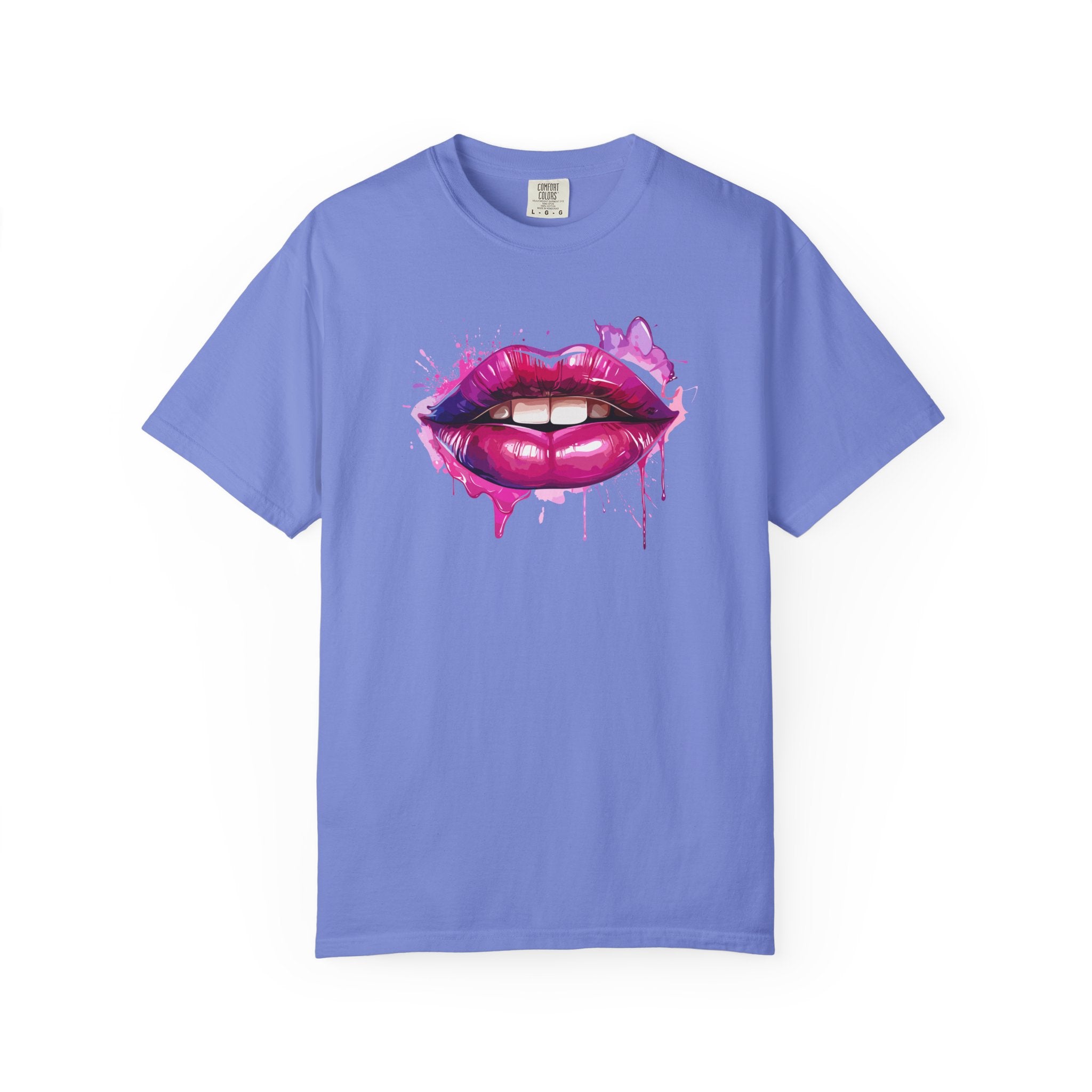 Lip Art T-Shirt — Pink Drip Painted Lips Graphic Tee