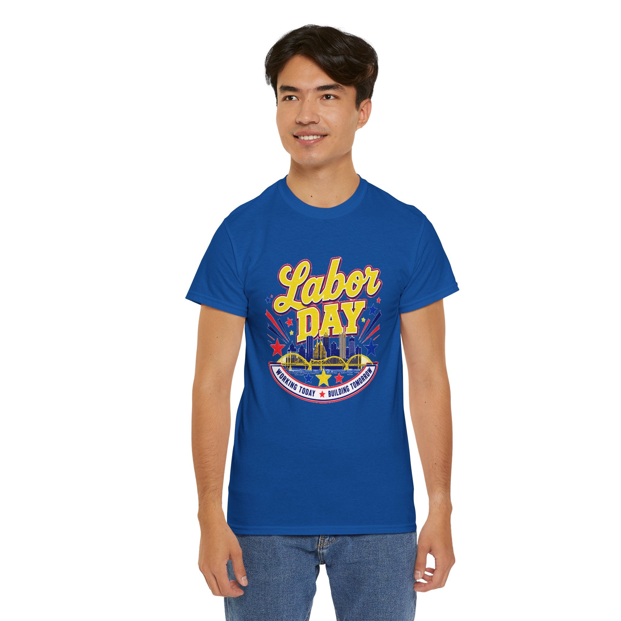 Labor Day Skyline T‑Shirt — Retro Stars & Stripes Celebration Tee