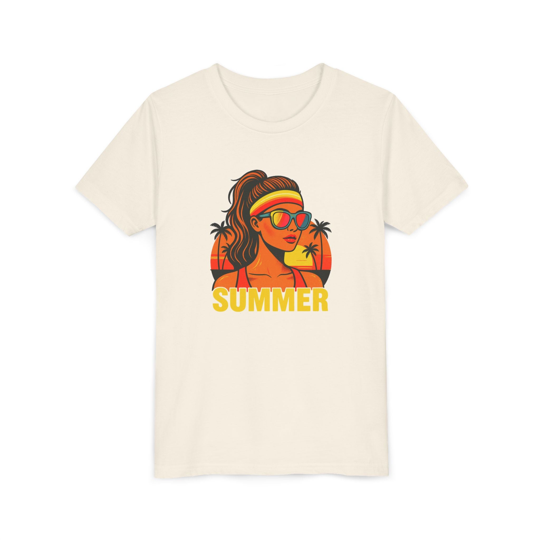 Girls Summer Graphic Tee | Retro Sunshine Youth Shirt | Cute Vacation T-Shirt