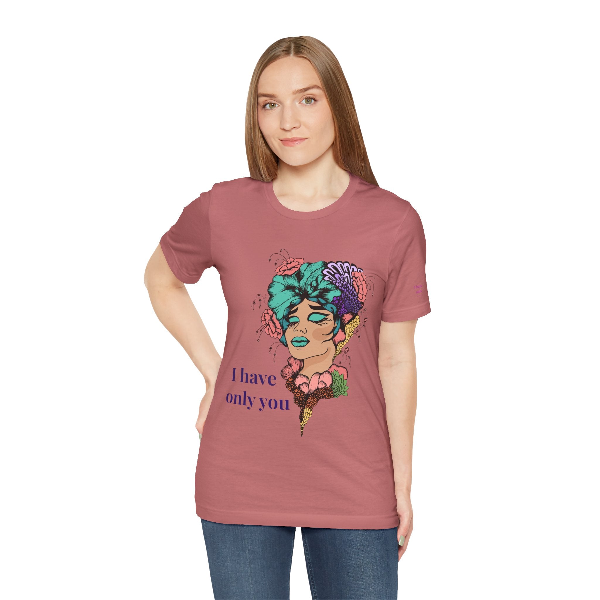 I Have Only You Floral Portrait Tee — Retro Femme Graphic T-Shirt