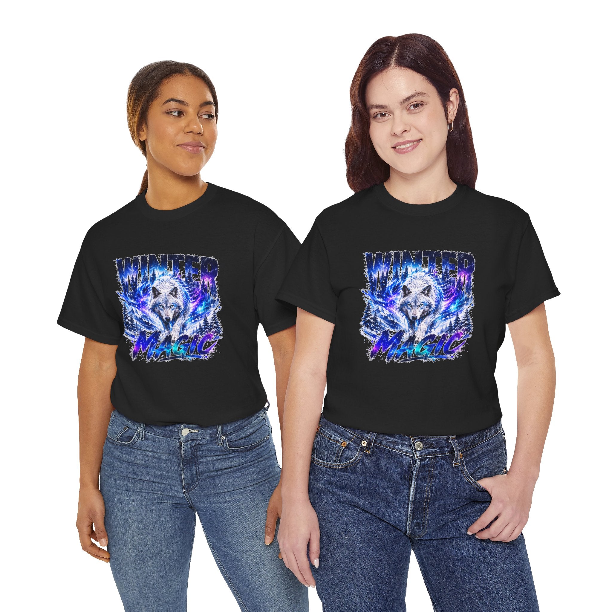 Wolf T Shirt, Winter Wolf Shirt, Wolf Lover Gift, Snowy Wolf Tee, Winter Magic Shirt, Wildlife Graphic Tee, Unisex Wolf Shirt