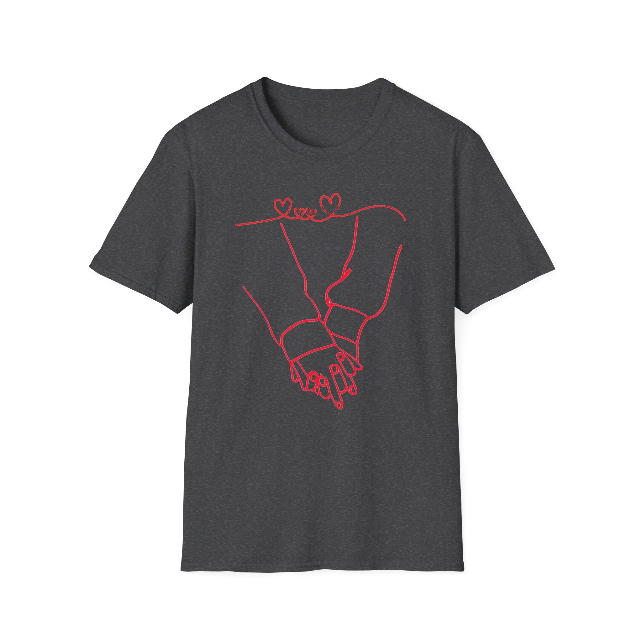 Couple Holding Hands Shirt, Matching Couple Gift, Minimalist Love Line Art T Shirt, Romantic Anniversary Gift for Him Her, Valentines Day Shirt