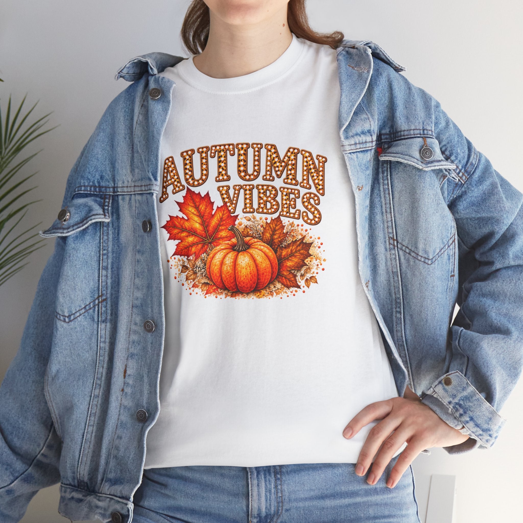 Autumn Vibes Pumpkin T-Shirt, Fall Leaves Graphic Tee, Cozy Fall Shirt, Thanksgiving Season Top