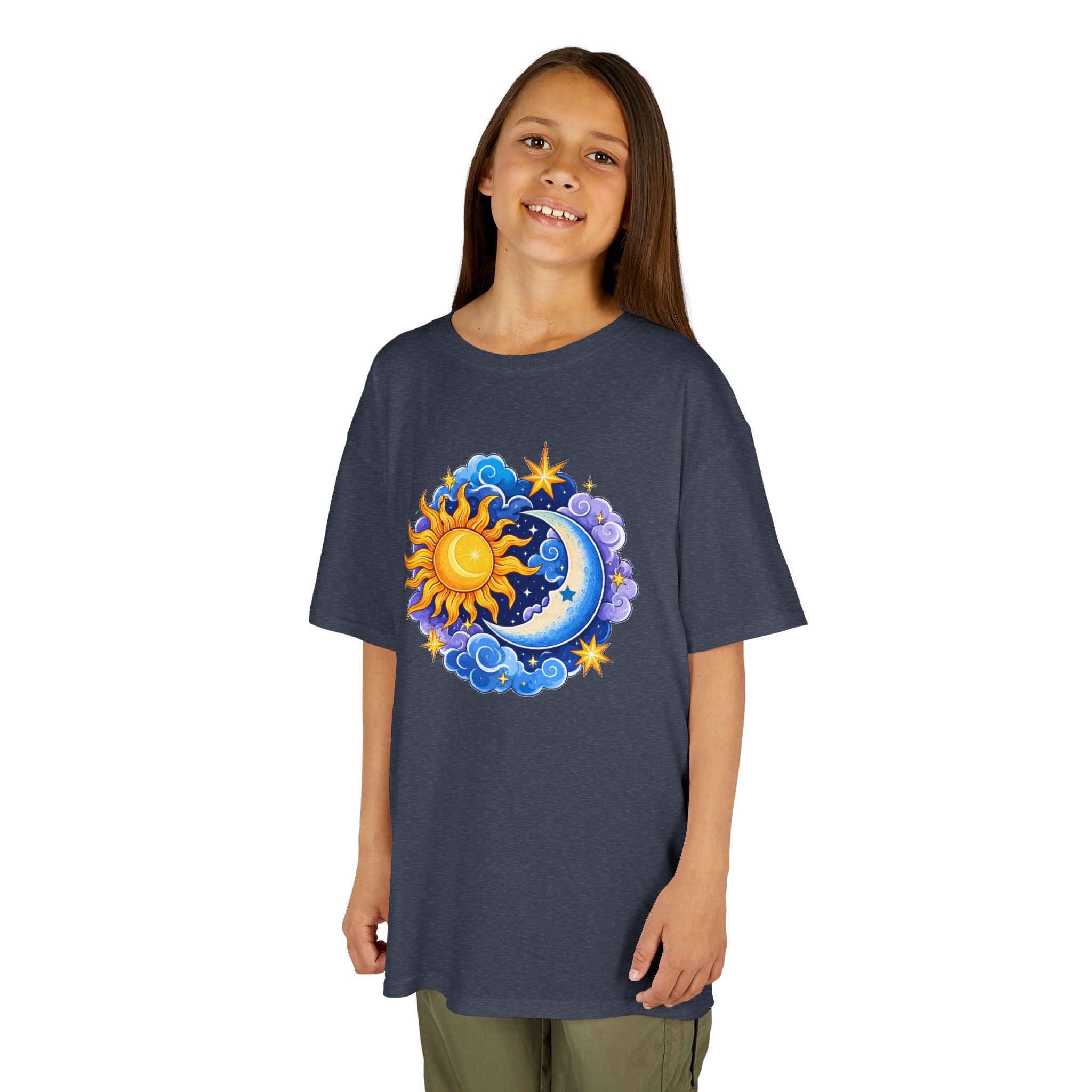 Kids Sun & Moon Graphic Tee — Colorful Celestial Design