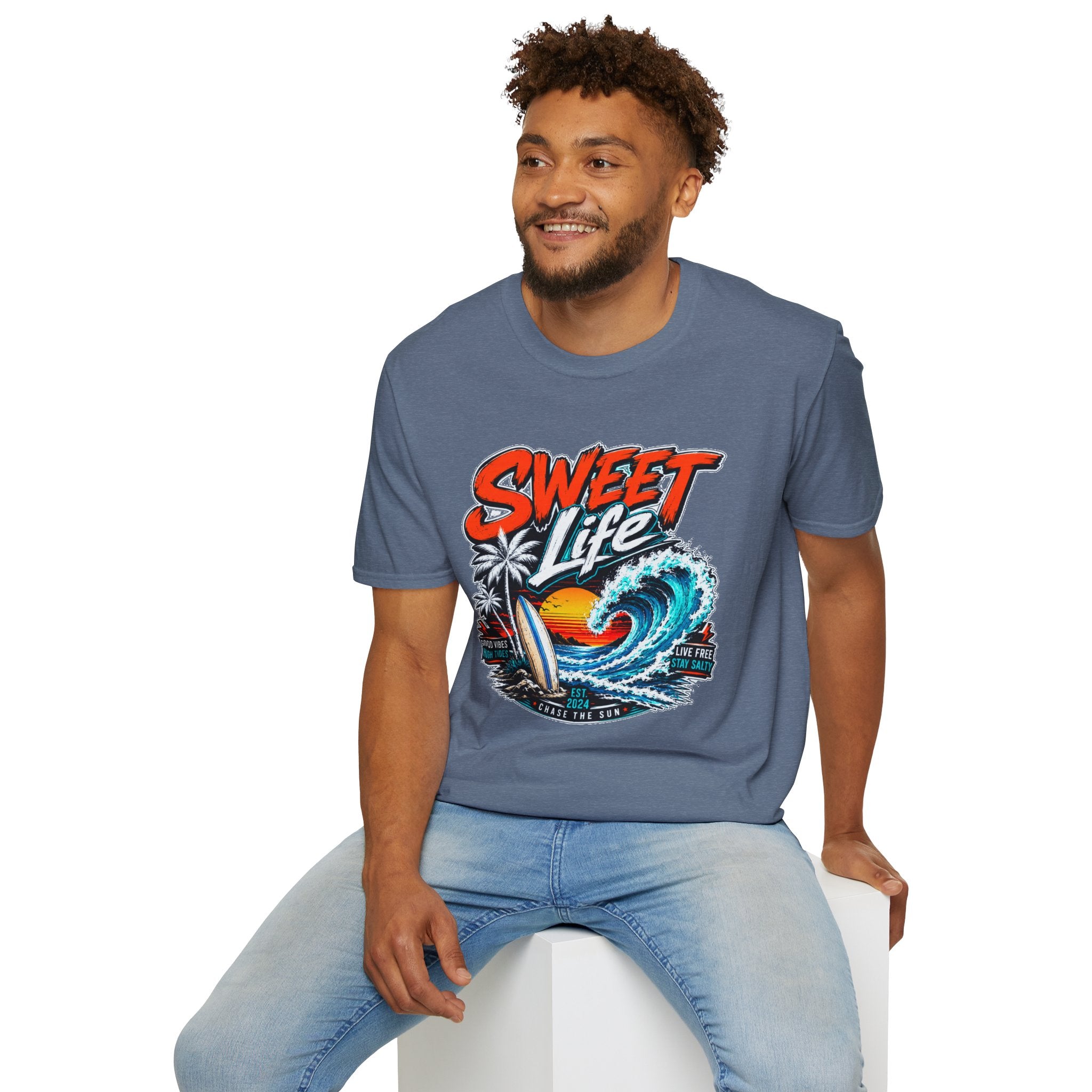 Vintage Beach T-Shirt, Sweet Life Surf Tee, Coastal Summer Graphic Shirt