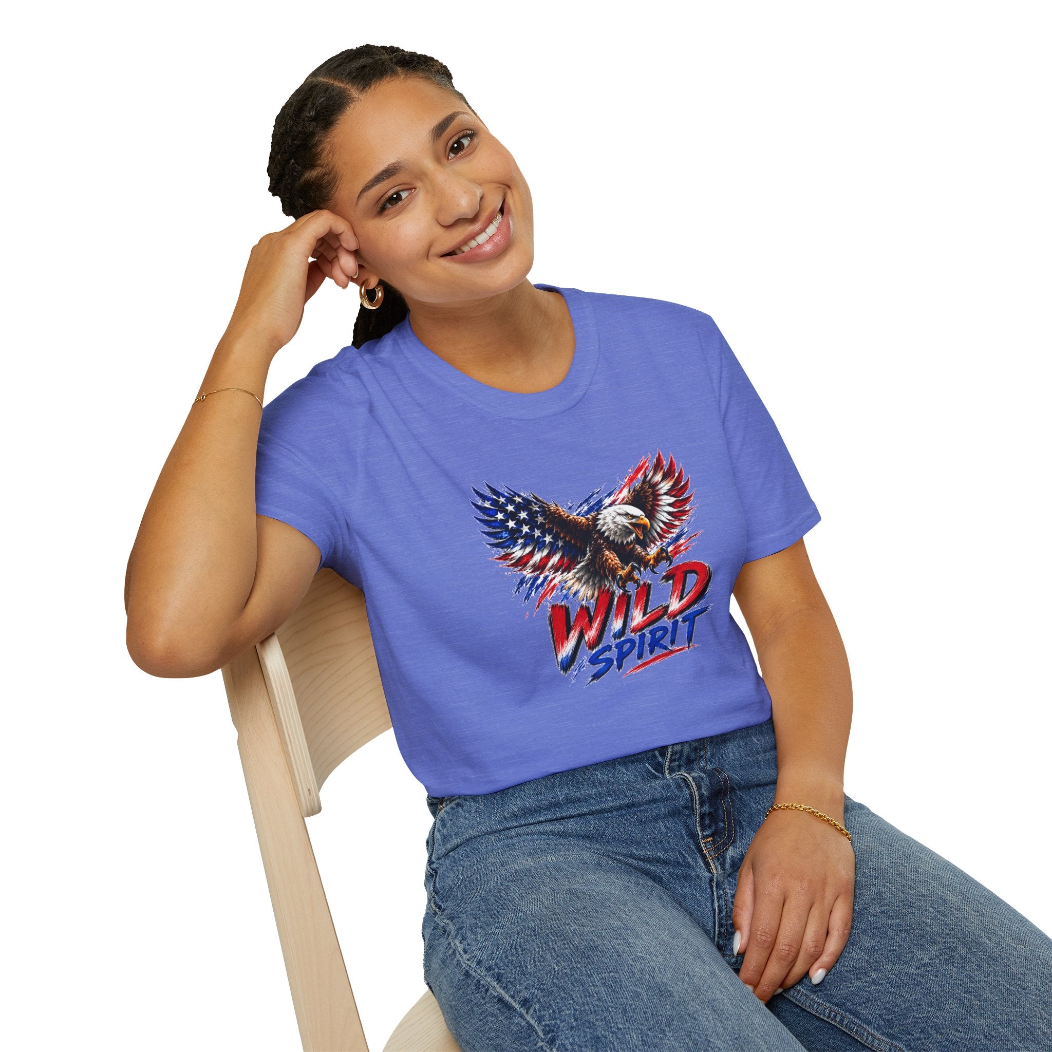 American Eagle T Shirt, Patriotic Eagle Shirt, Wild Spirit Tee, USA Flag Shirt, Fourth of July Shirt, Unisex Graphic Tee