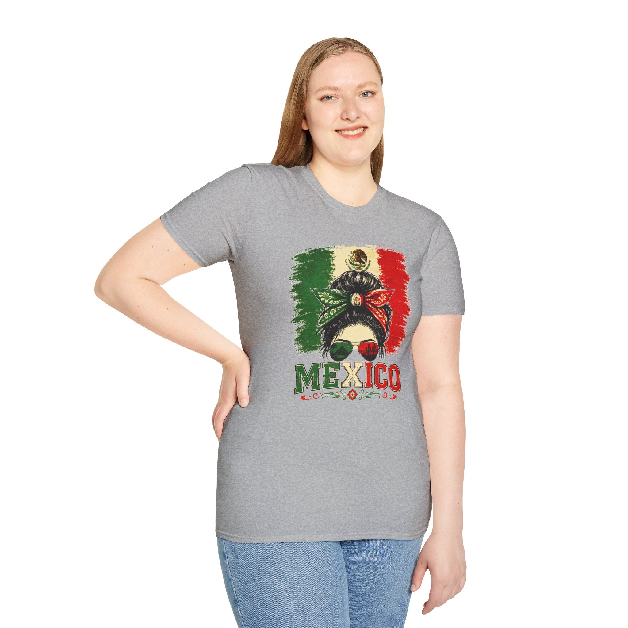 Mexico Messy Bun T-Shirt, Mexican Pride Shirt, Mexico Flag Graphic Tee, Cinco De Mayo Shirt, Latina Gift for Women