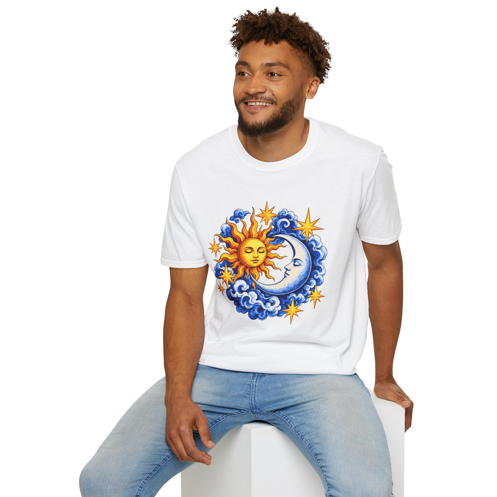 Sun and Moon Graphic T-Shirt — Celestial Boho Solar Lunar Tee