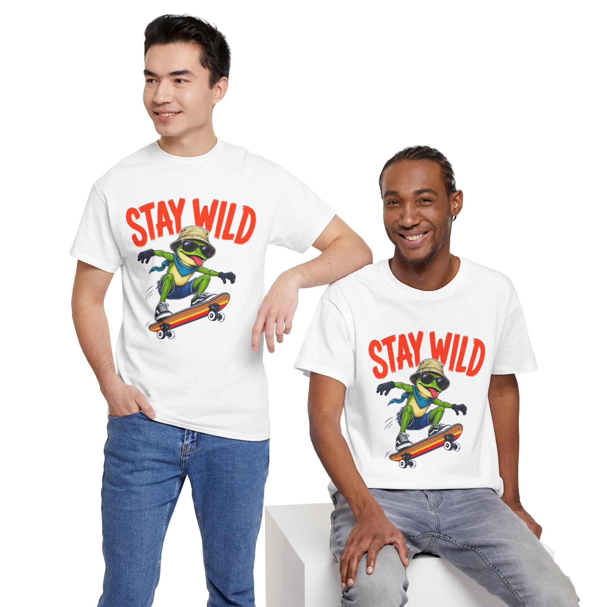 Stay Wild Frog Skateboard Shirt, Funny Frog T-Shirt, Skater Graphic Tee, Retro Frog Shirt, Cool Unisex Streetwear Tee