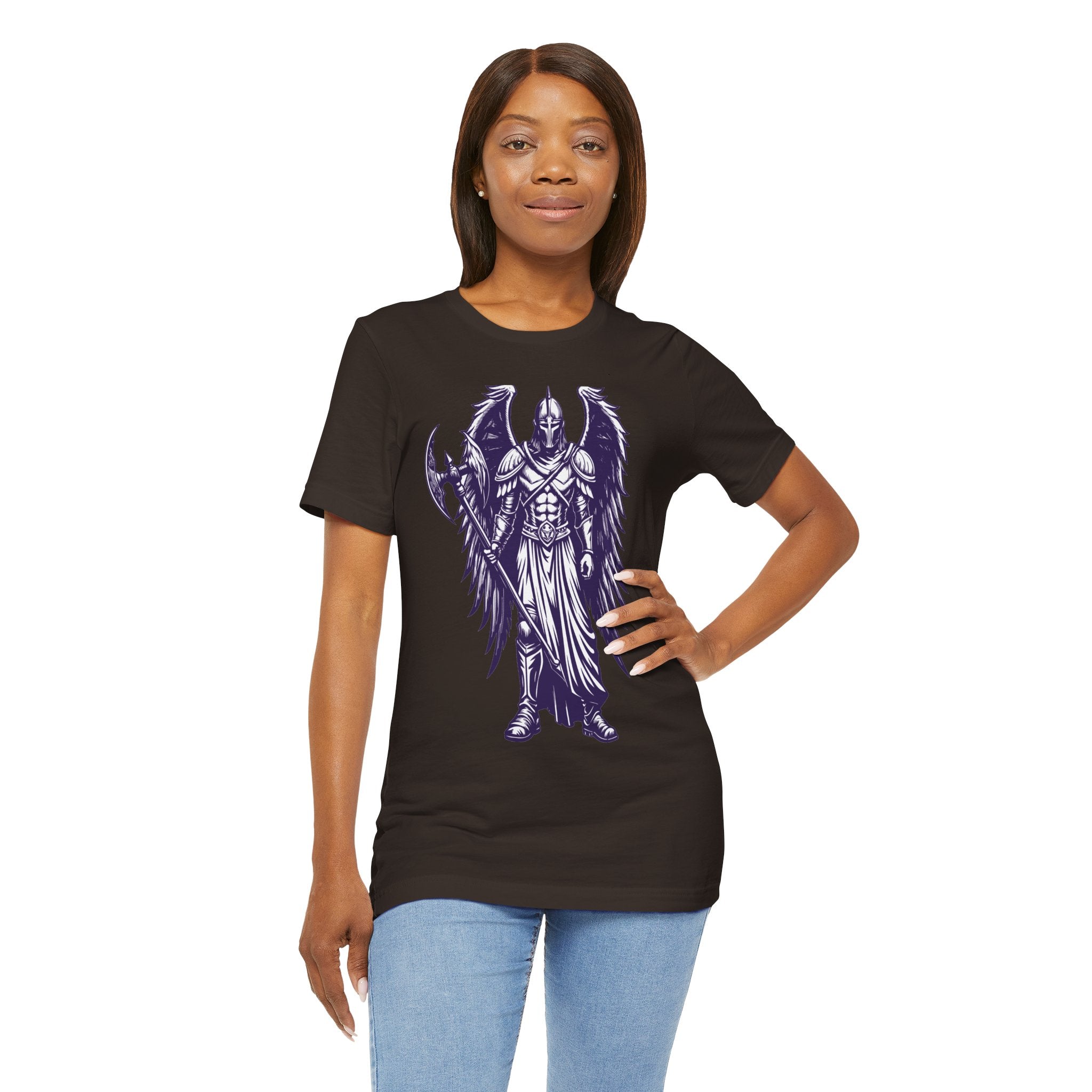 Fallen Angel Warrior T-Shirt | Gothic Fantasy Winged Knight Tee