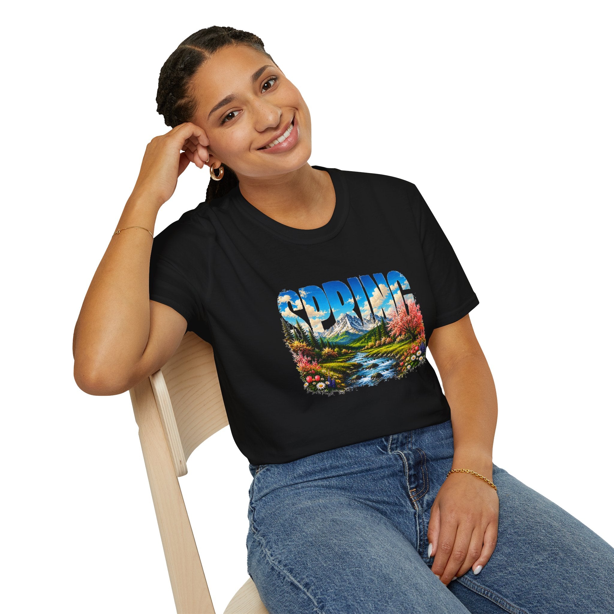 Spring Mountain T Shirt Scenic Landscape Tee