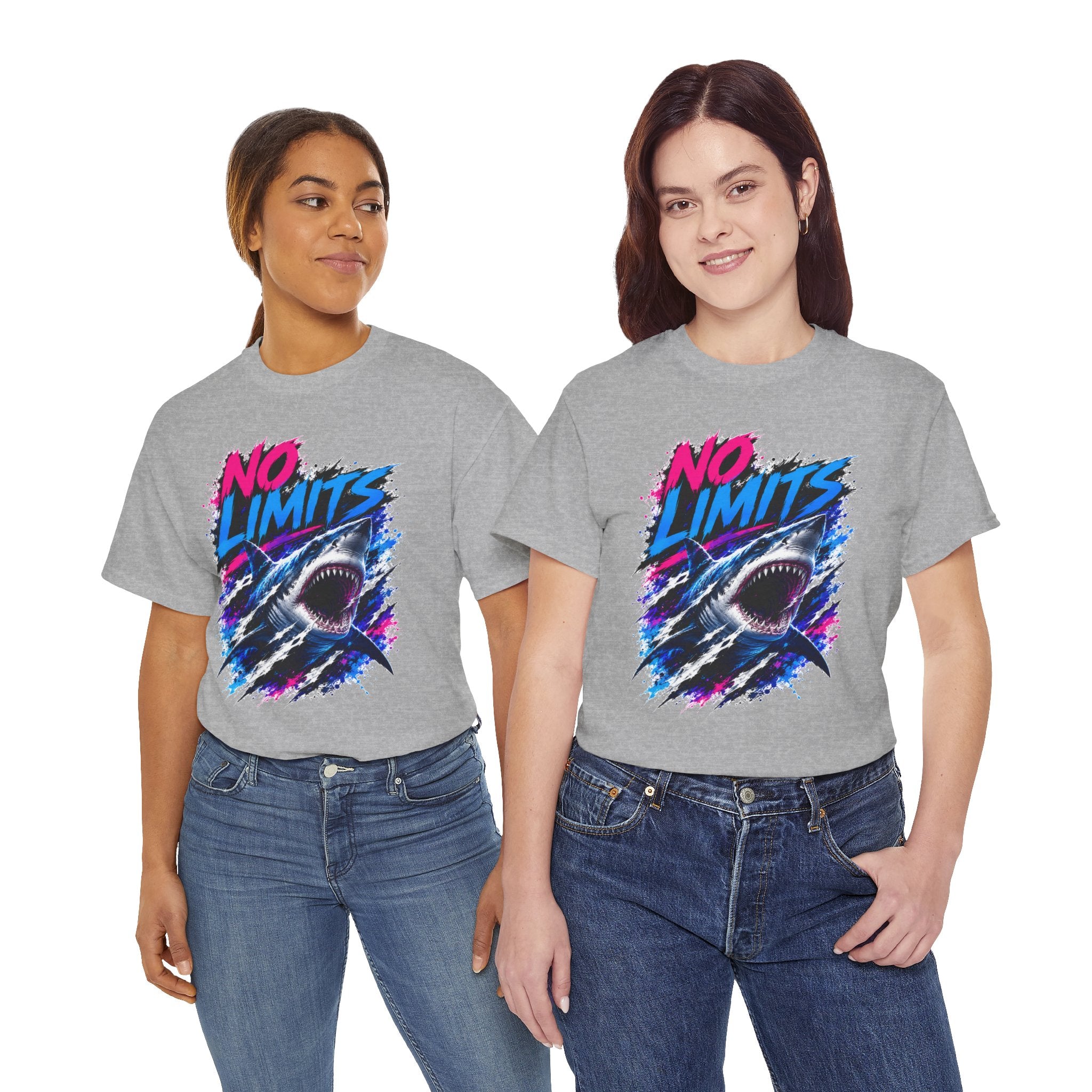 No Limits Shark T-Shirt | Great White Shark Graphic Tee | Unisex Streetwear Shirt | Ocean Lover Gift | Bold Shark Art Tee