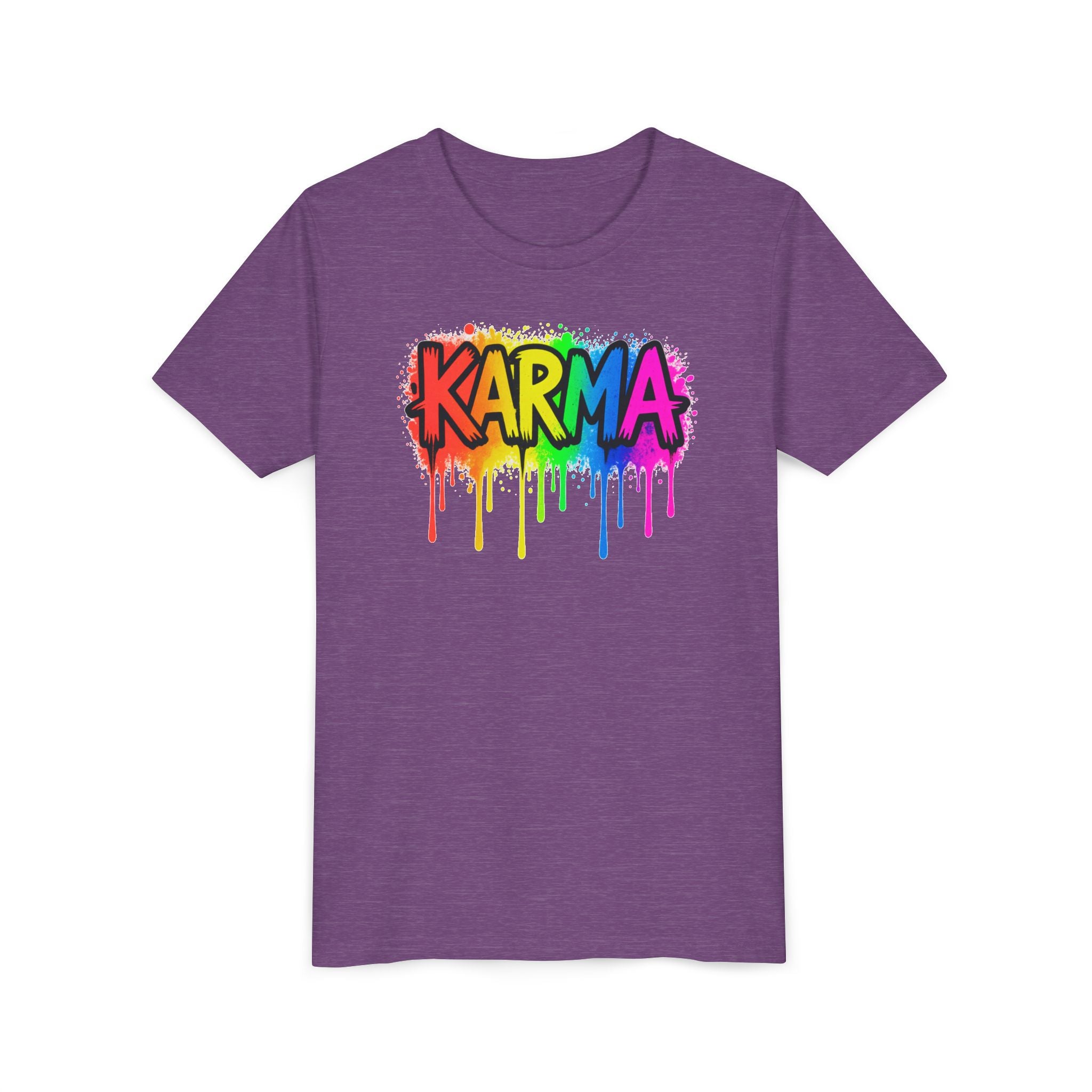 KARMA Rainbow Drip Youth Tee – Colorful Graffiti Kids T-Shirt