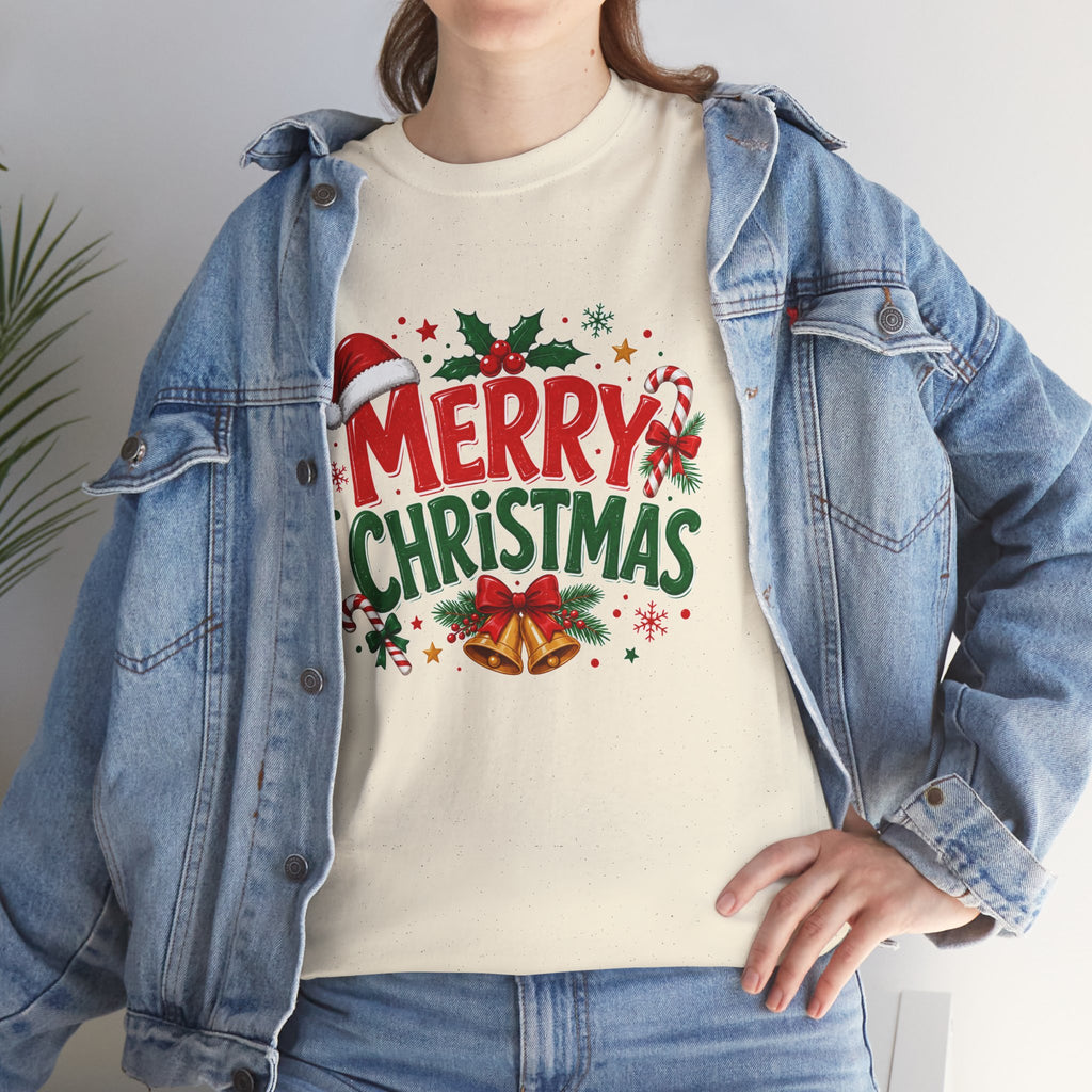Merry Christmas Shirt, Christmas Graphic Tee, Santa Hat T-Shirt, Holiday Party Shirt, Xmas Gift for Men Women