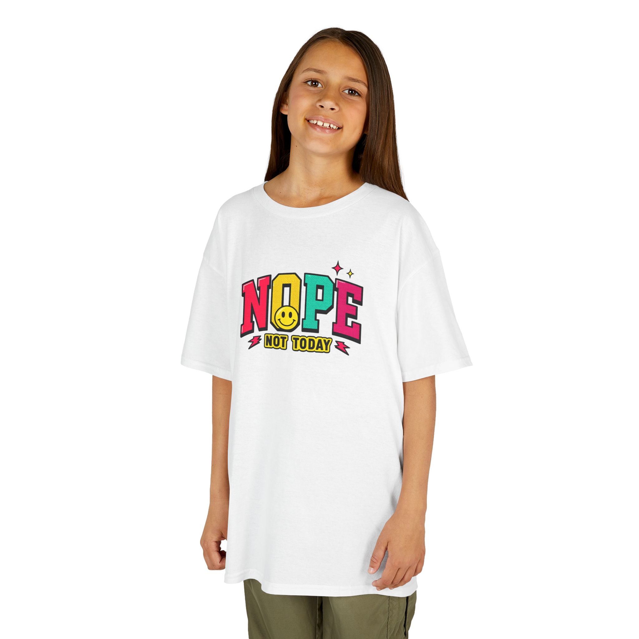 Kids "NOPE Not Today" Graphic Tee — Funny Retro Lettering Kids T-Shirt